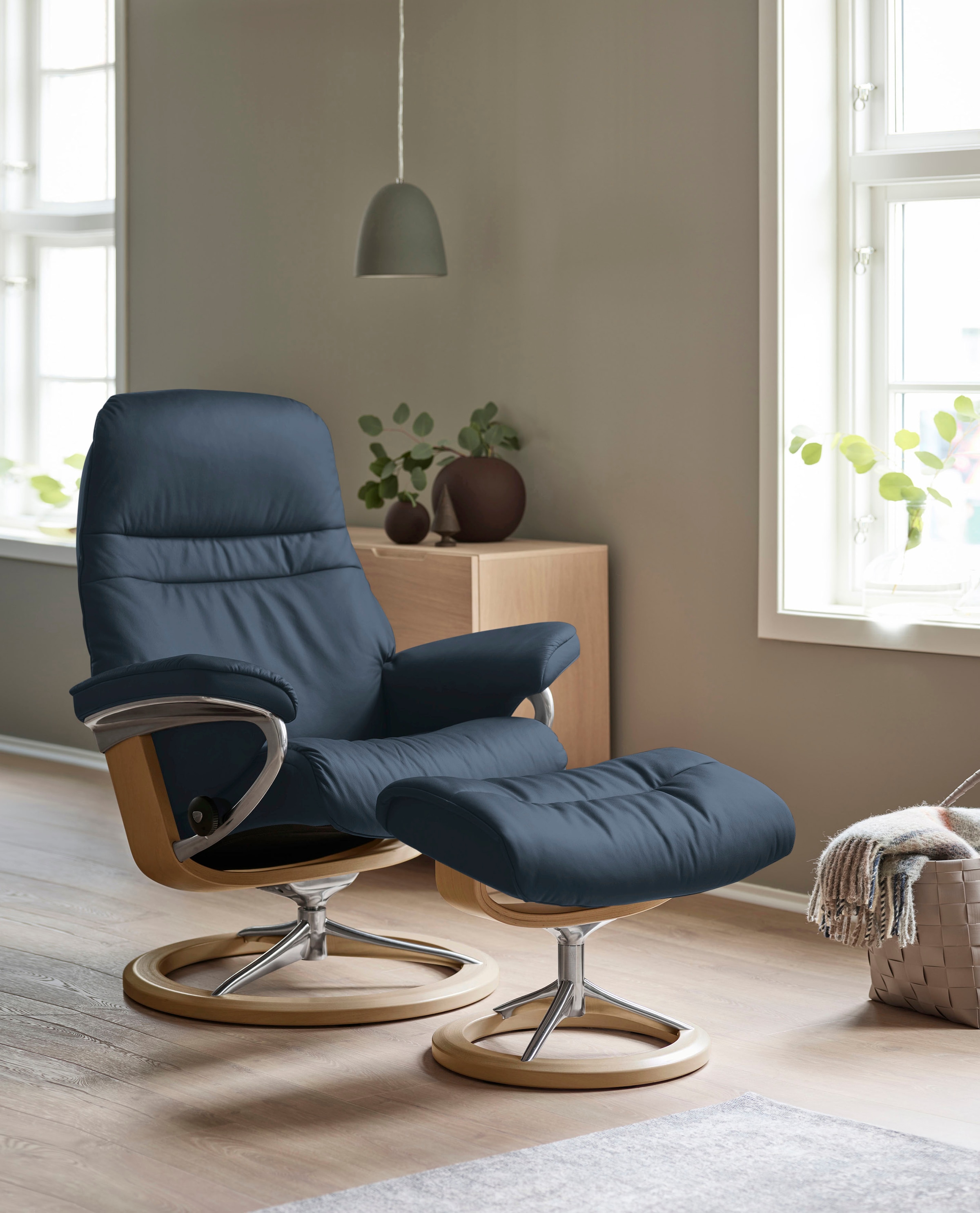 Stressless® Relaxsessel »Sunrise« Relaxsessel mit Hocker,  mit Signature Base, Größe S, Gestell Eiche