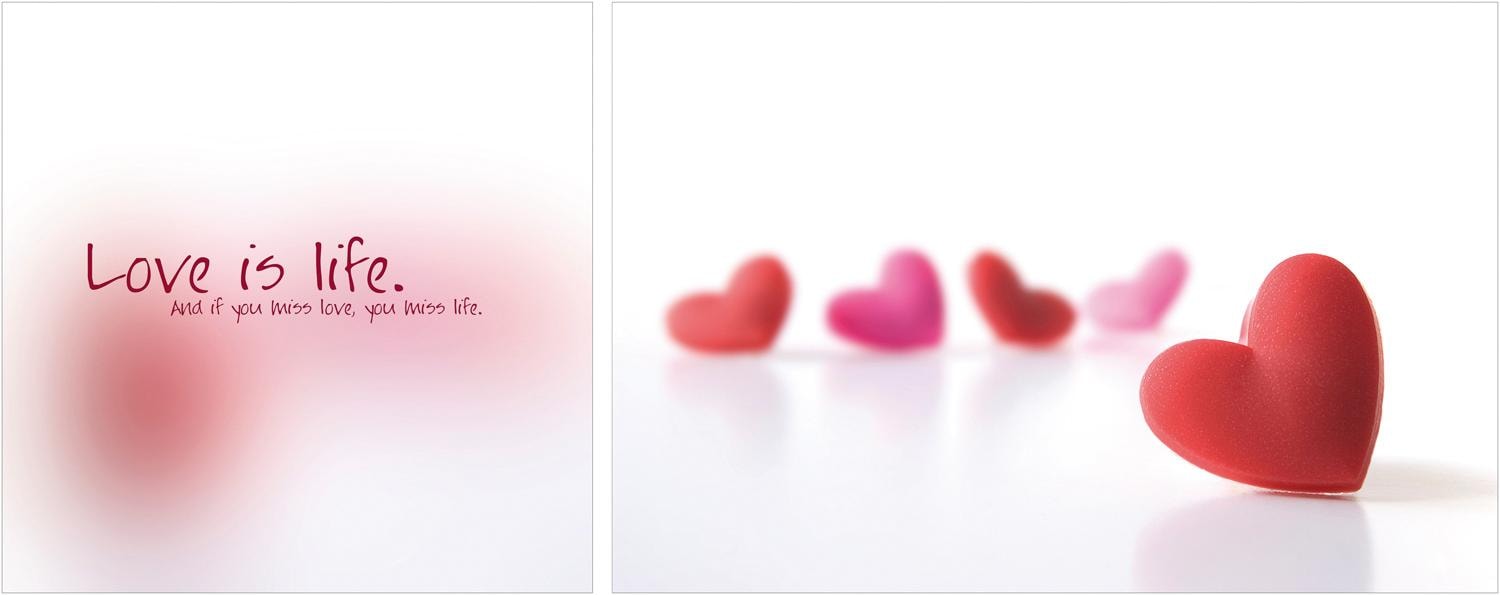 queence Leinwandbild "Love is Life", (Set), 2er-Set