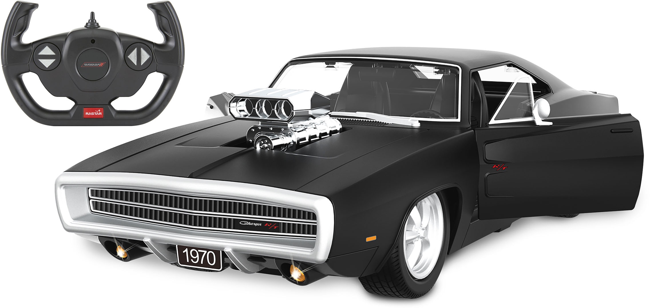 Jamara RC-Auto »Dodge Charger R/T 1970, 1:16, schwarz, 2,4GHz«, mit Licht und Sound