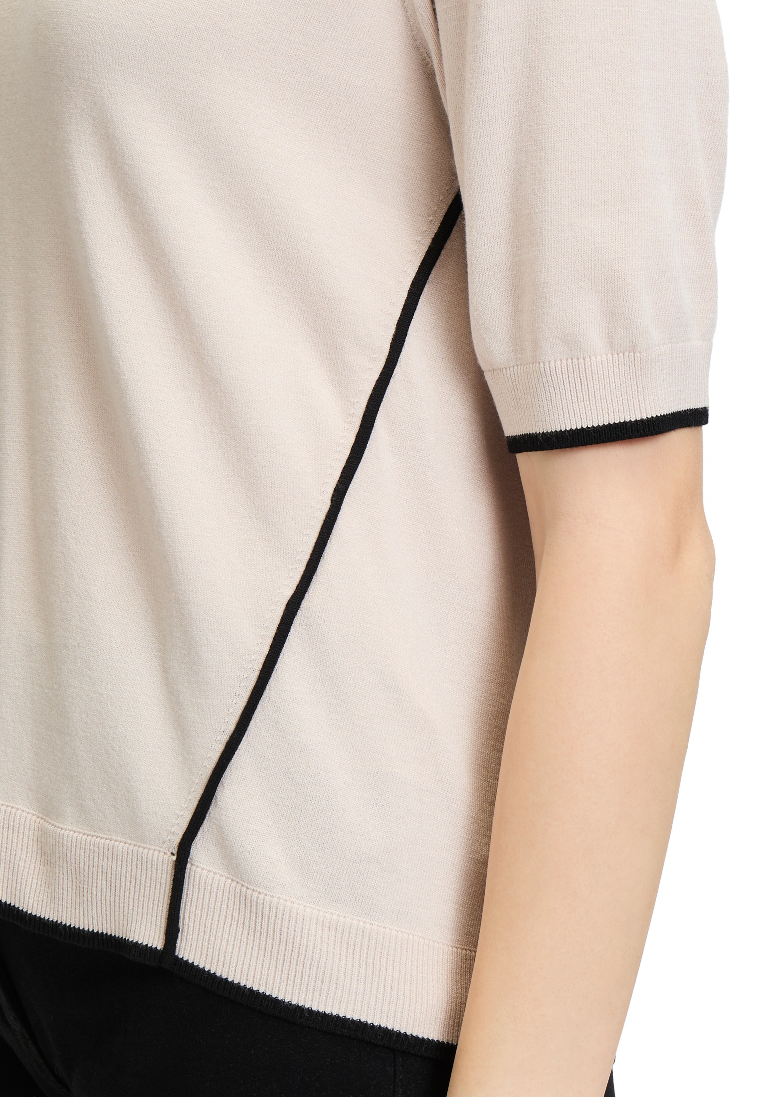 Betty Barclay Kurzarmshirt »Betty Barclay Damen Feinstrickpullover mit Strickdetails«, (1 tlg.), Paspel
