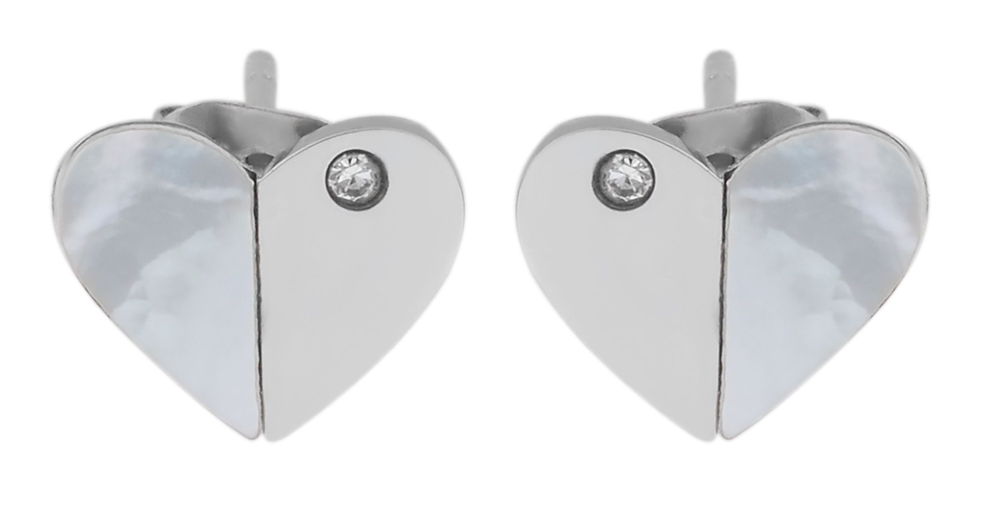 Adelia´s Paar Ohrhänger »Damen Ohrringe – Ohrstecker Herz aus Edelstahl mit Perlmutt« Geschenkidee: zeitlos und vielseitig