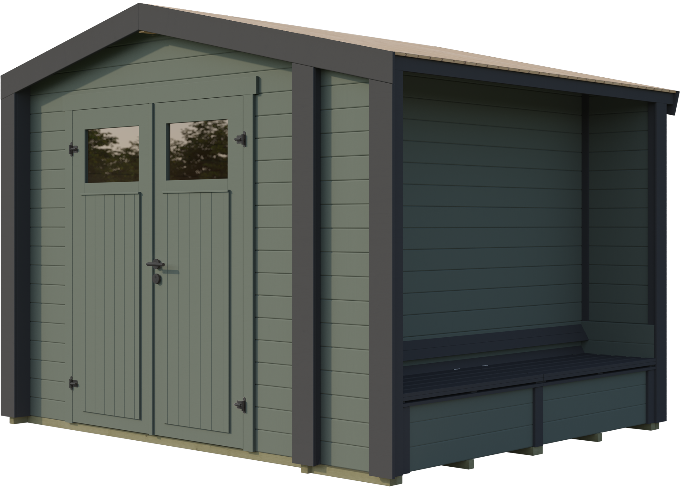 weka Gartenhaus »Killarney« Doppeltür, 1/4 verglast, inkl. Sitztruhe