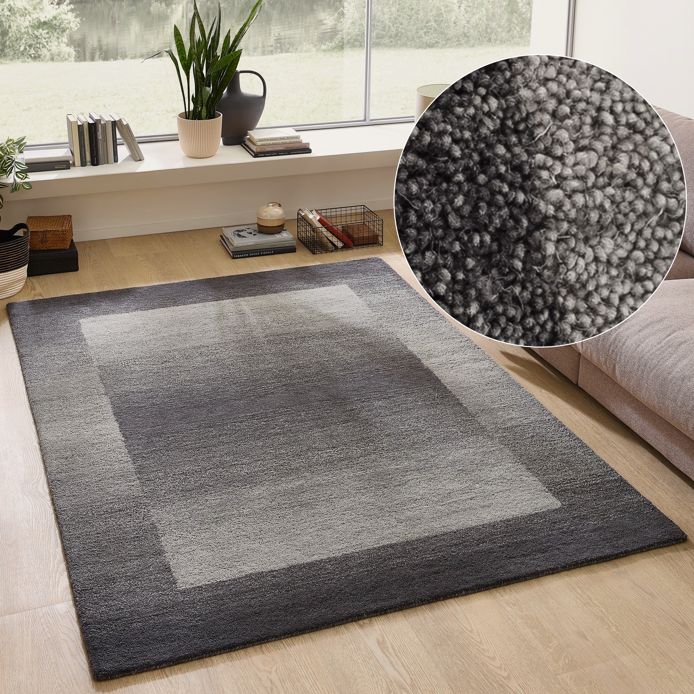 THEKO Wollteppich "Gabbeh Super, Handweb, Teppich, Bordüre, reine Wolle," r günstig online kaufen