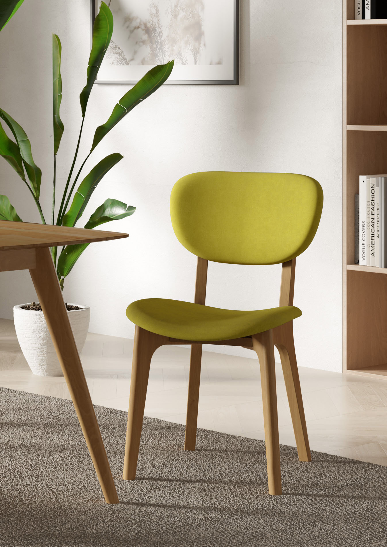 Home affaire 1100000002199 "COZY Made in Italy" (Set) 2 Stk.Gestell in Buche, Kirsch- oder Nussbaum, Massivholz, Design Stuhl
