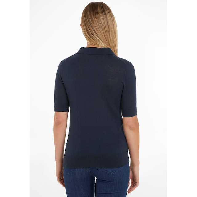 Tommy Hilfiger Polokragenpullover »BUTTON POLO SS TOP«, in weicher  Feinstrick-Qualität für bestellen | BAUR