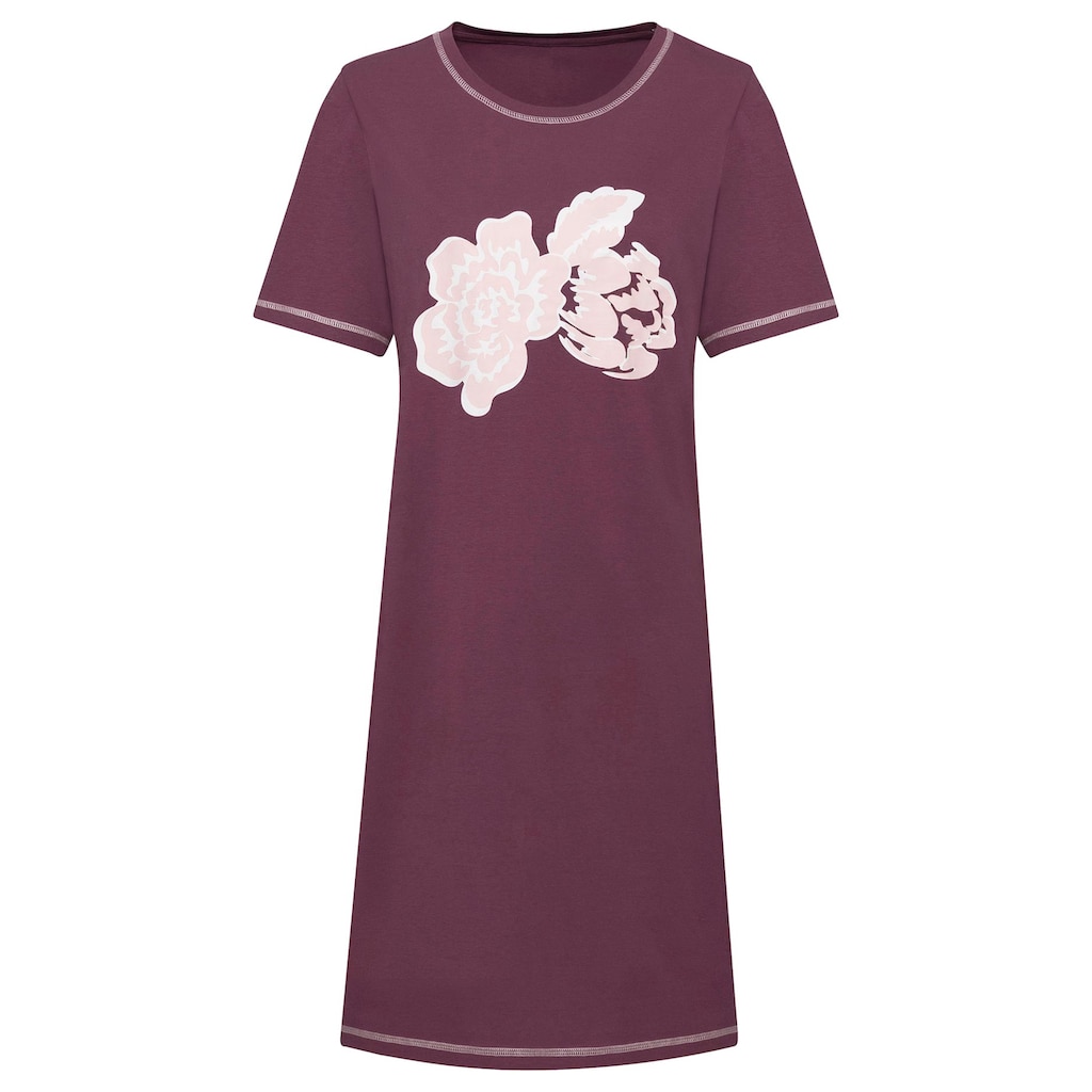 Damenmode Klassische Mode Nachthemd »Nachthemden« rosé + bordeaux