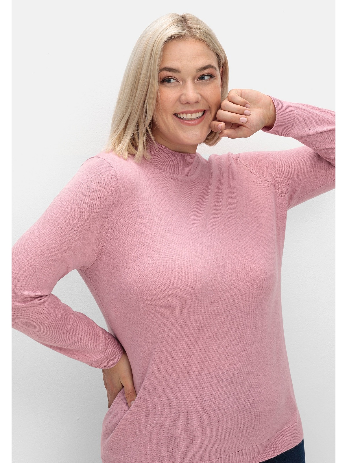 Sheego Stehkragenpullover »Große Größen«, in weicher Qualität