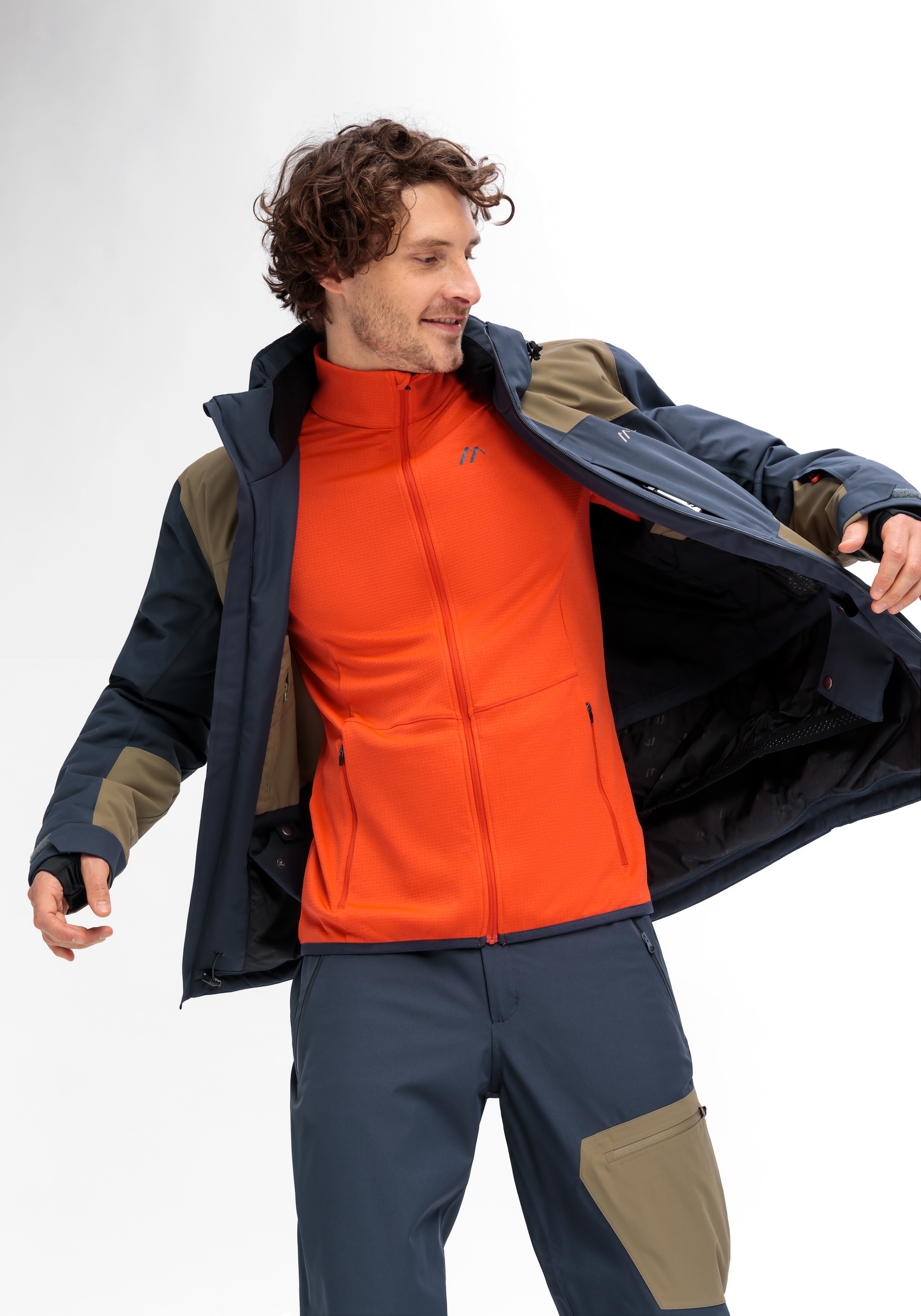 Maier Sports Skijacke »Bukovel«, Herren Winterjacke mit RV-Taschen und Kapuze, wasserdicht