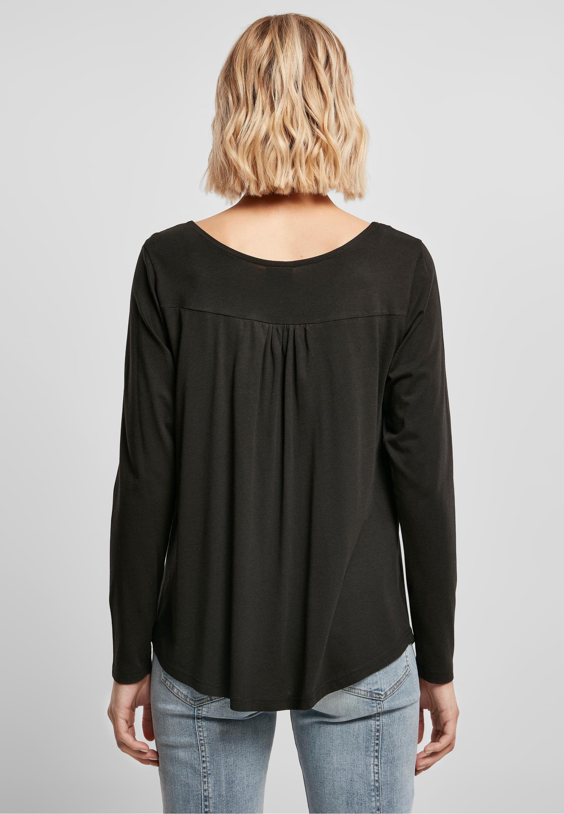 URBAN CLASSICS Longsleeve »Urban Classics Damen Ladies Viscose Button Up Longsleeve«, (1 tlg.)