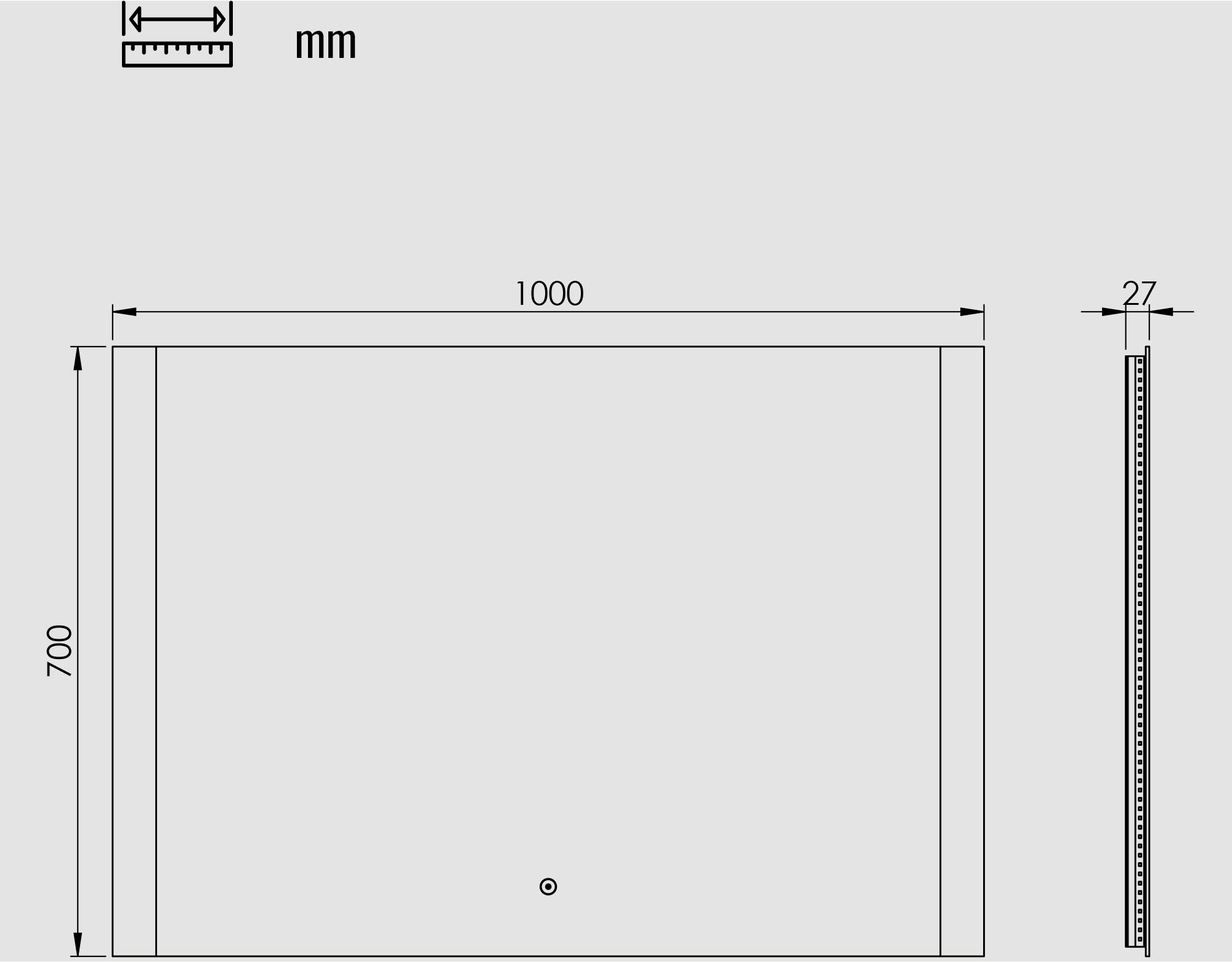 Badspiegel »Vega Quadratisch, Badzimmerspiegel mit LED Beleuchtung, Lichtspiegel«, (1 St.), Touchpanel für Lichtsteuerung, Dimmbar Spiegel, Dänisches Design