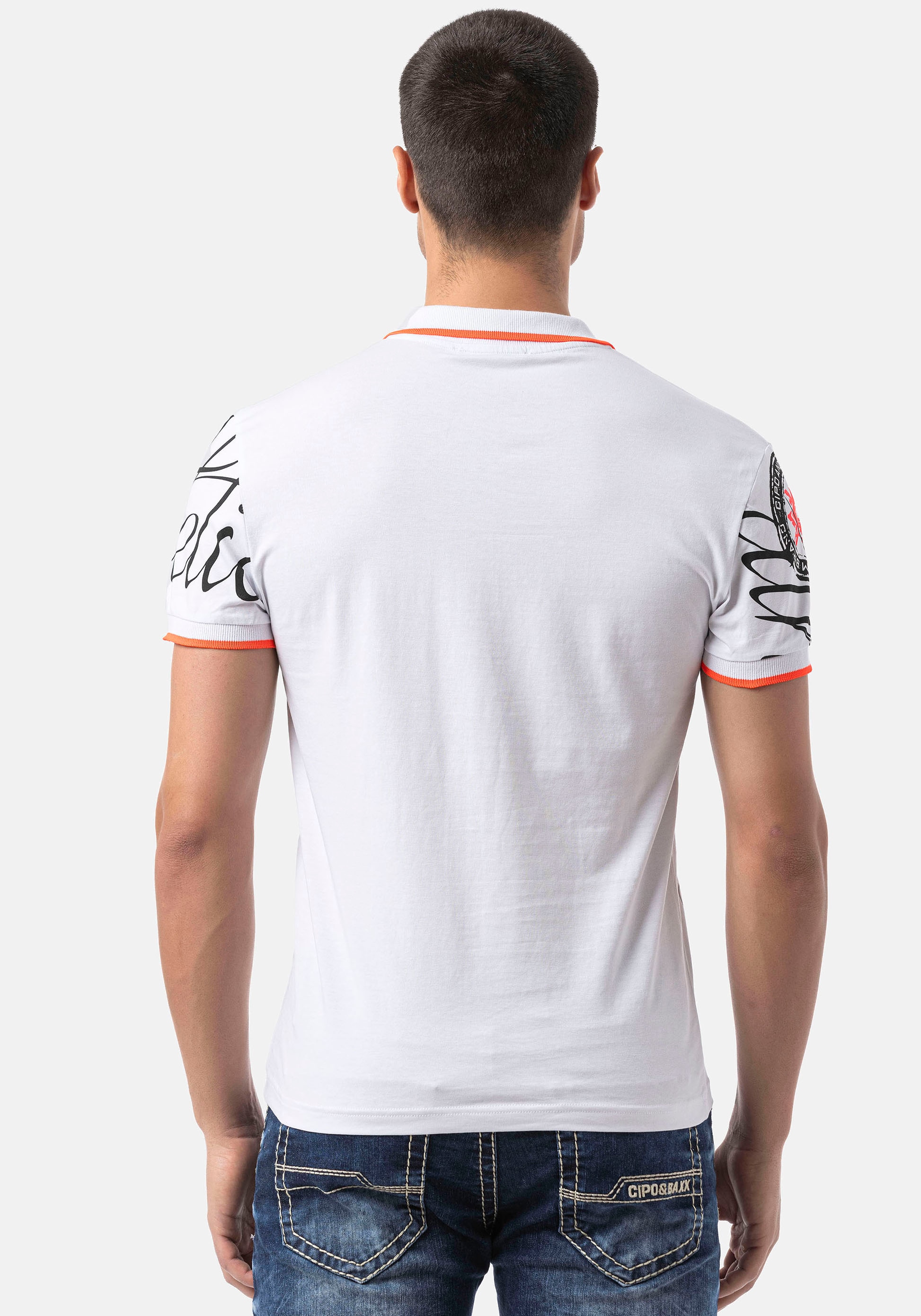 Cipo & Baxx Poloshirt, mit markantem Print