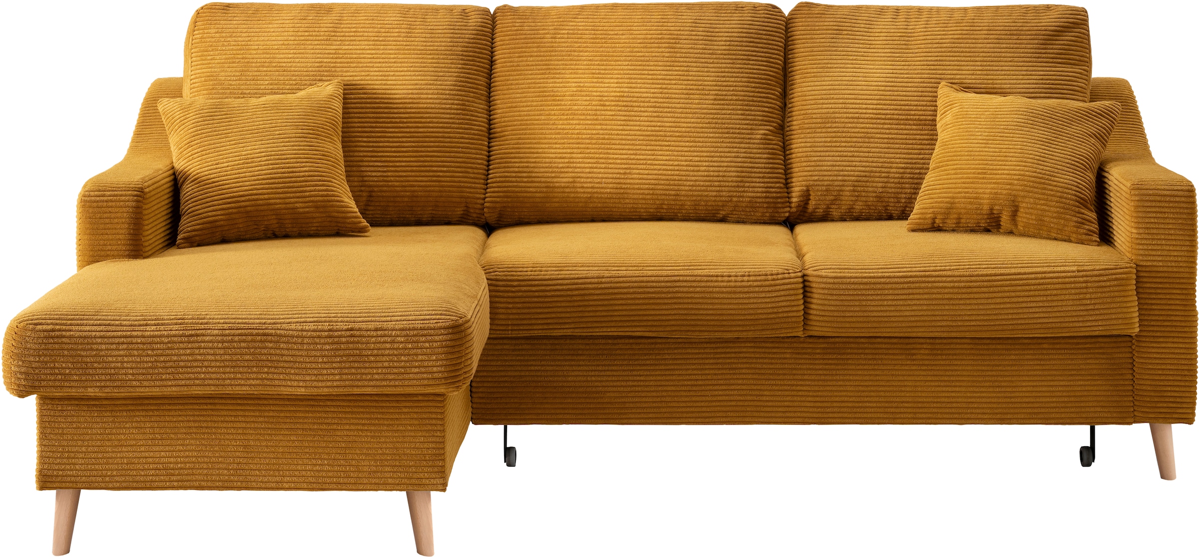 INOSIGN Ecksofa "Valentina L-Form", 2 Zierkissen, mit Seitentasche, auszieh günstig online kaufen