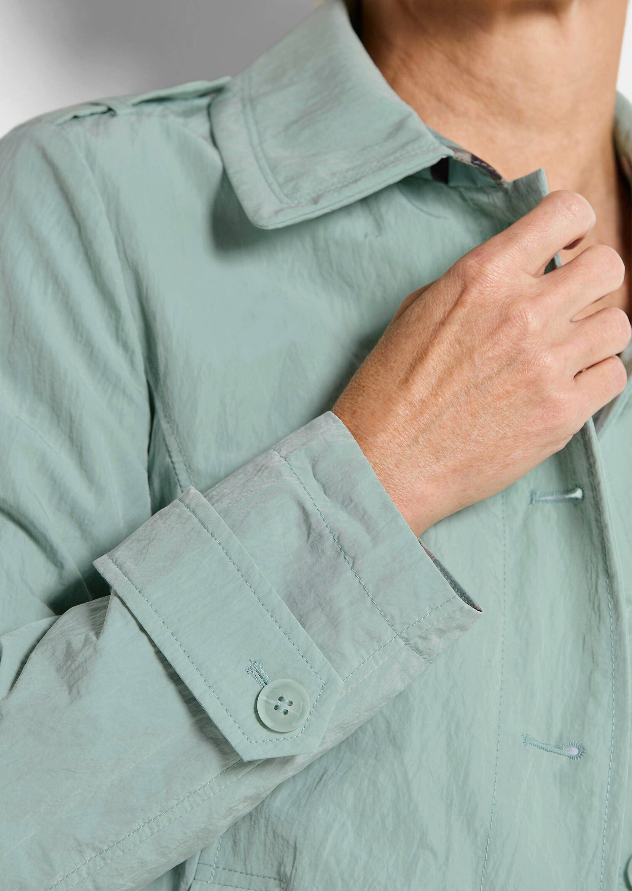 GOLDNER Blouson »Kurzgröße Trench-Jacke in Crash-Optik«