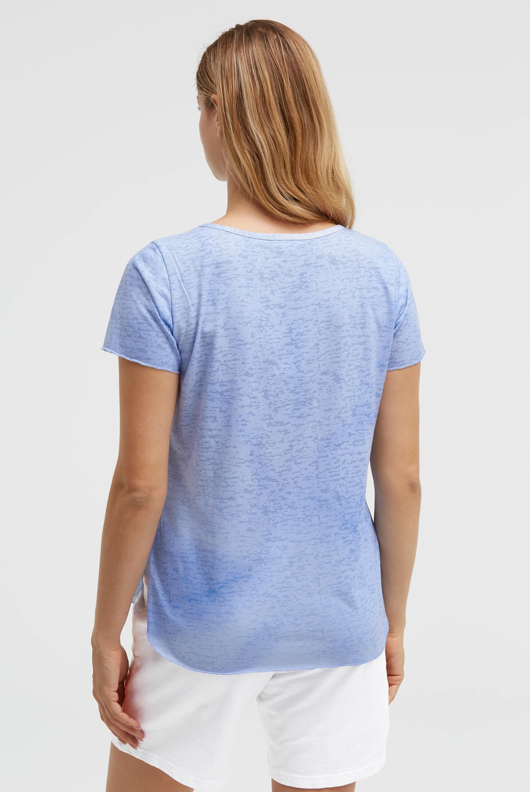 SOCCX Rundhalsshirt mit Ausbrenner-Effekten