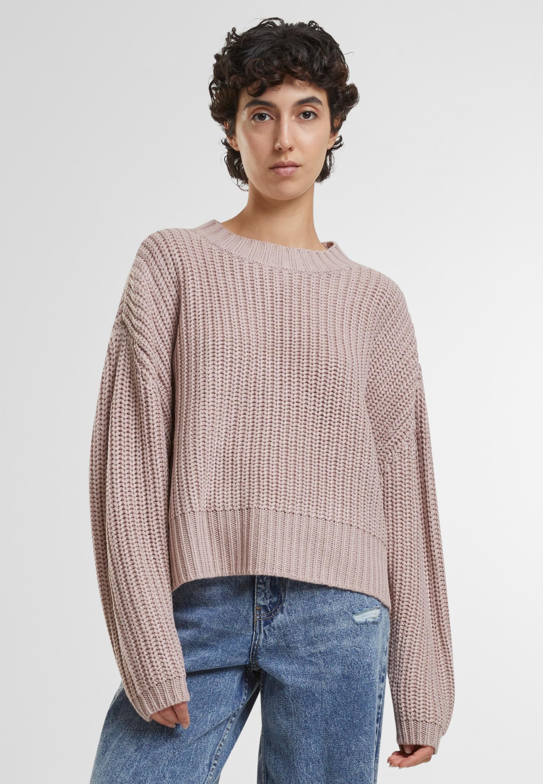Thumbnail - URBAN CLASSICS Rundhalspullover "Urban Classics Ladies Wide Basic Oversized Sweater", (1 tlg.)