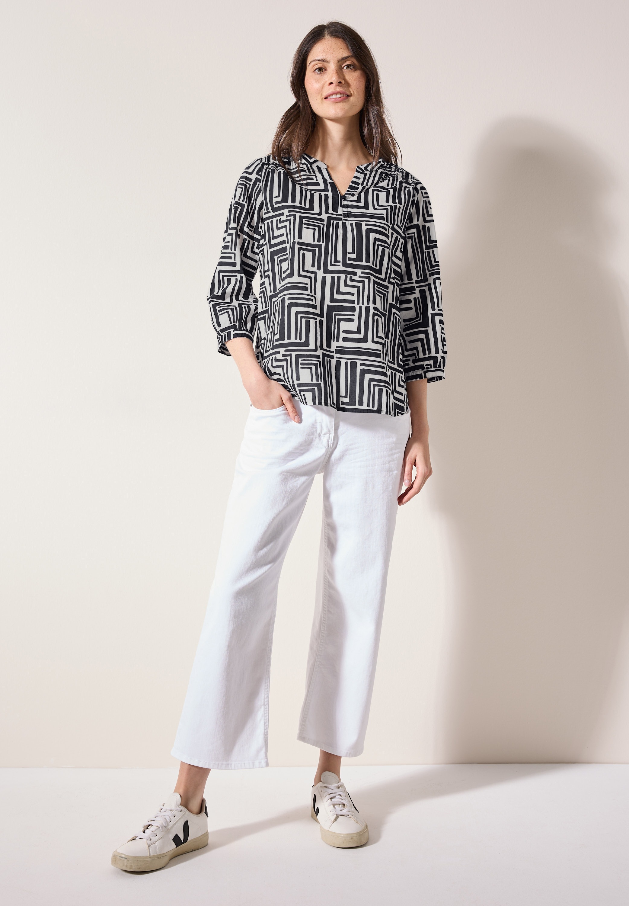 Cecil Klassische Bluse, mit 3/4 Ärmeln