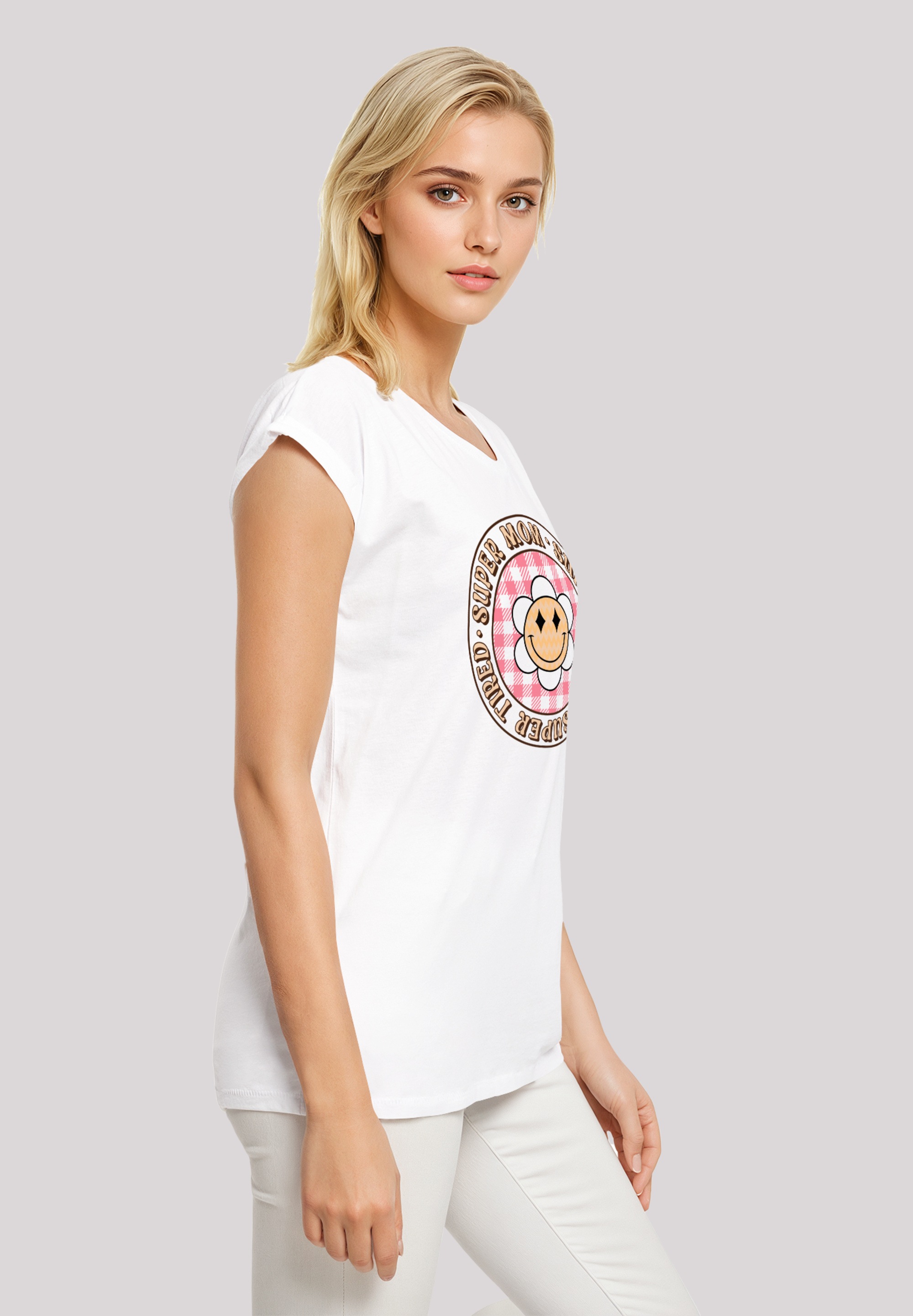 F4NT4STIC T-Shirt »Muttertag super müde Mama Retro Blumen«, Premium Qualität