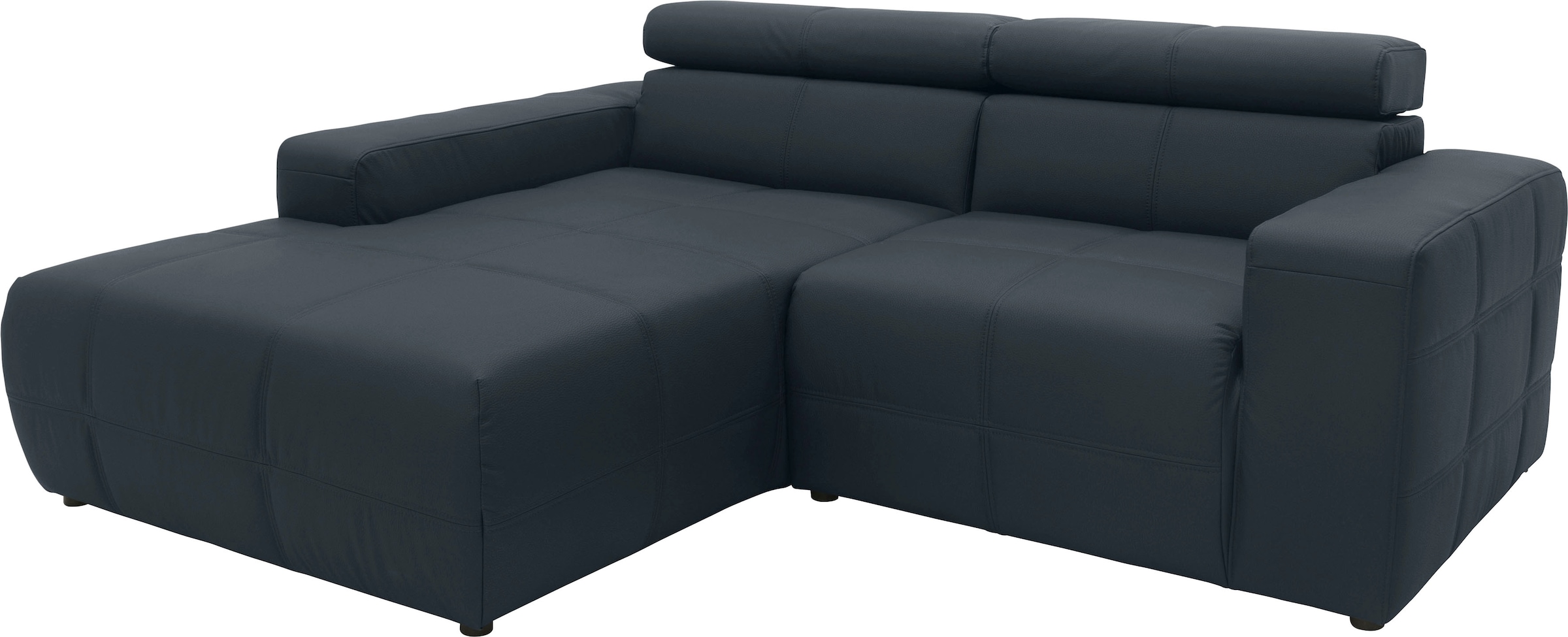 DOMO collection Ecksofa »Brandon Sitzbelastung 140 kg, kleine Ausführung B/T/H: 214/100/80 cm«, Mit Kopfteilverstellung, auch in Leder und Cord, L-Form