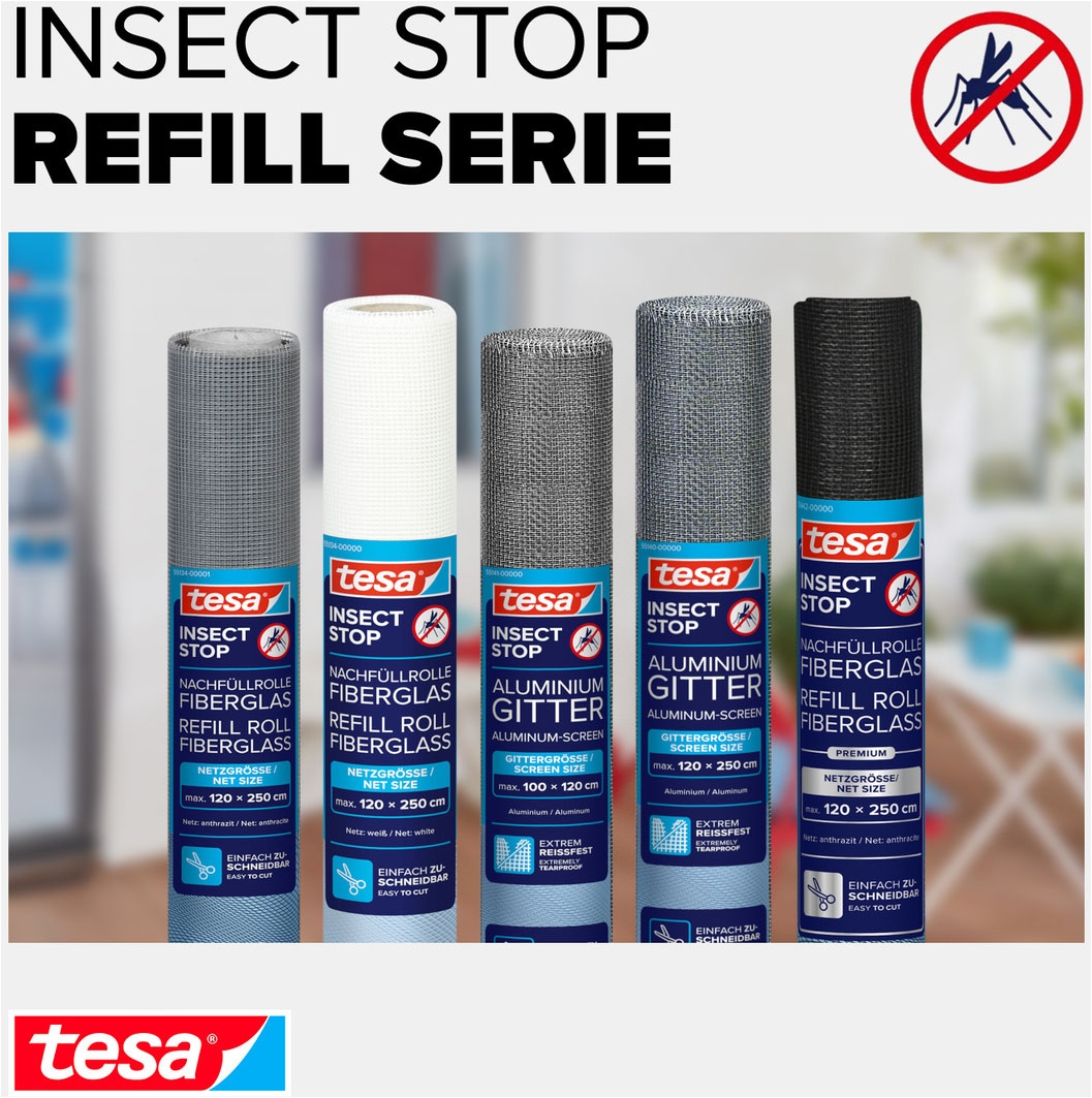 tesa Fliegengitter-Gewebe »Nachfüllrolle Fiberglas - Fliegengitter Ersatzrolle« Packung, Nachfüllrolle, 1 Stk. tlg. INSECT STOP Ersatz-Rolle 120x250cm