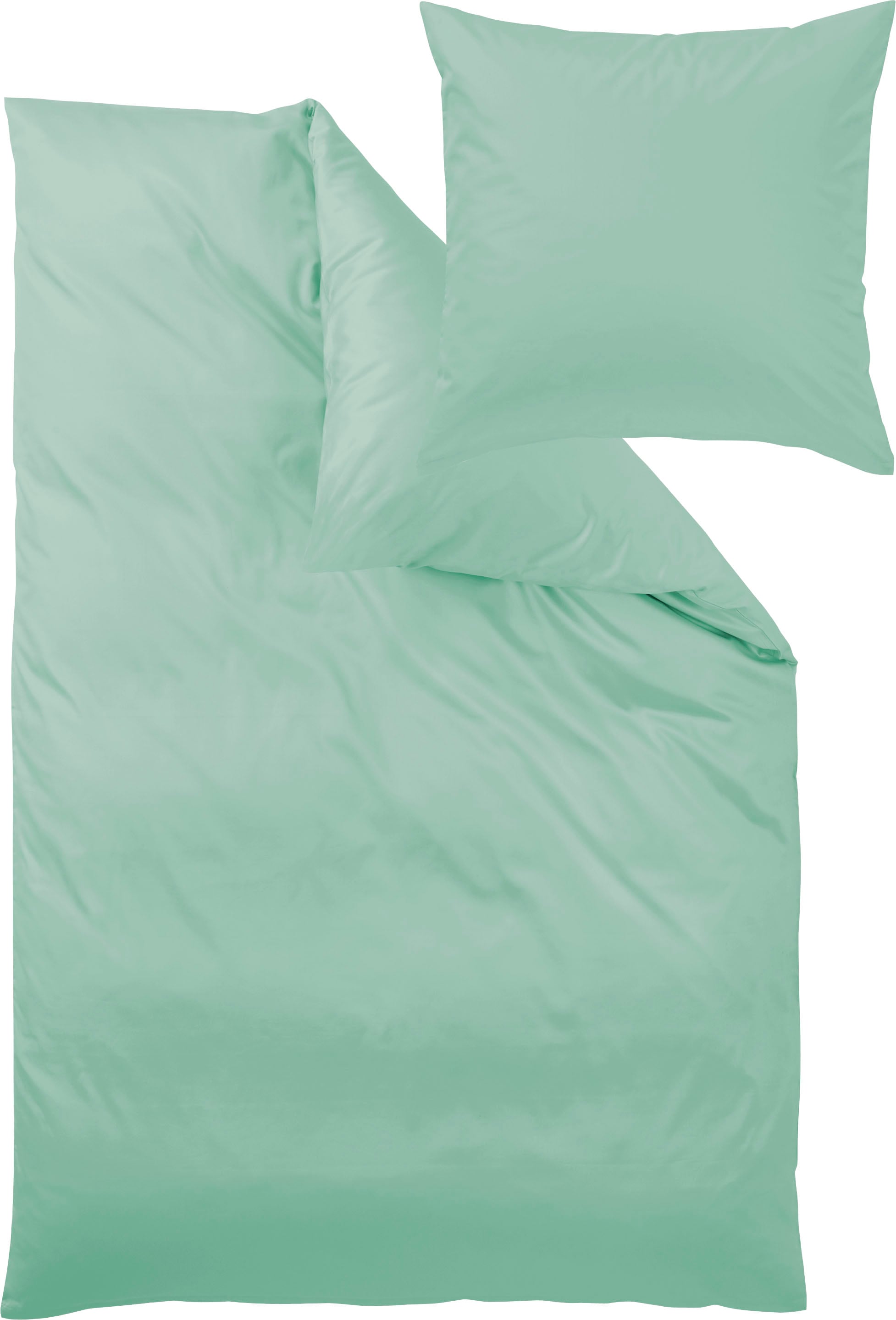 Curt Bauer Bettwäsche »Uni-Mako-Satin aus 100% Baumwolle, Bett- und Kopfkissenbezug mit Reißverschluss, pflegeleicht, STANDARD 100 by OEKO-TEX® und Made in Green zertifiziert, auch ganzjährig geeignet, edle Haptik«, (2 tlg.)
