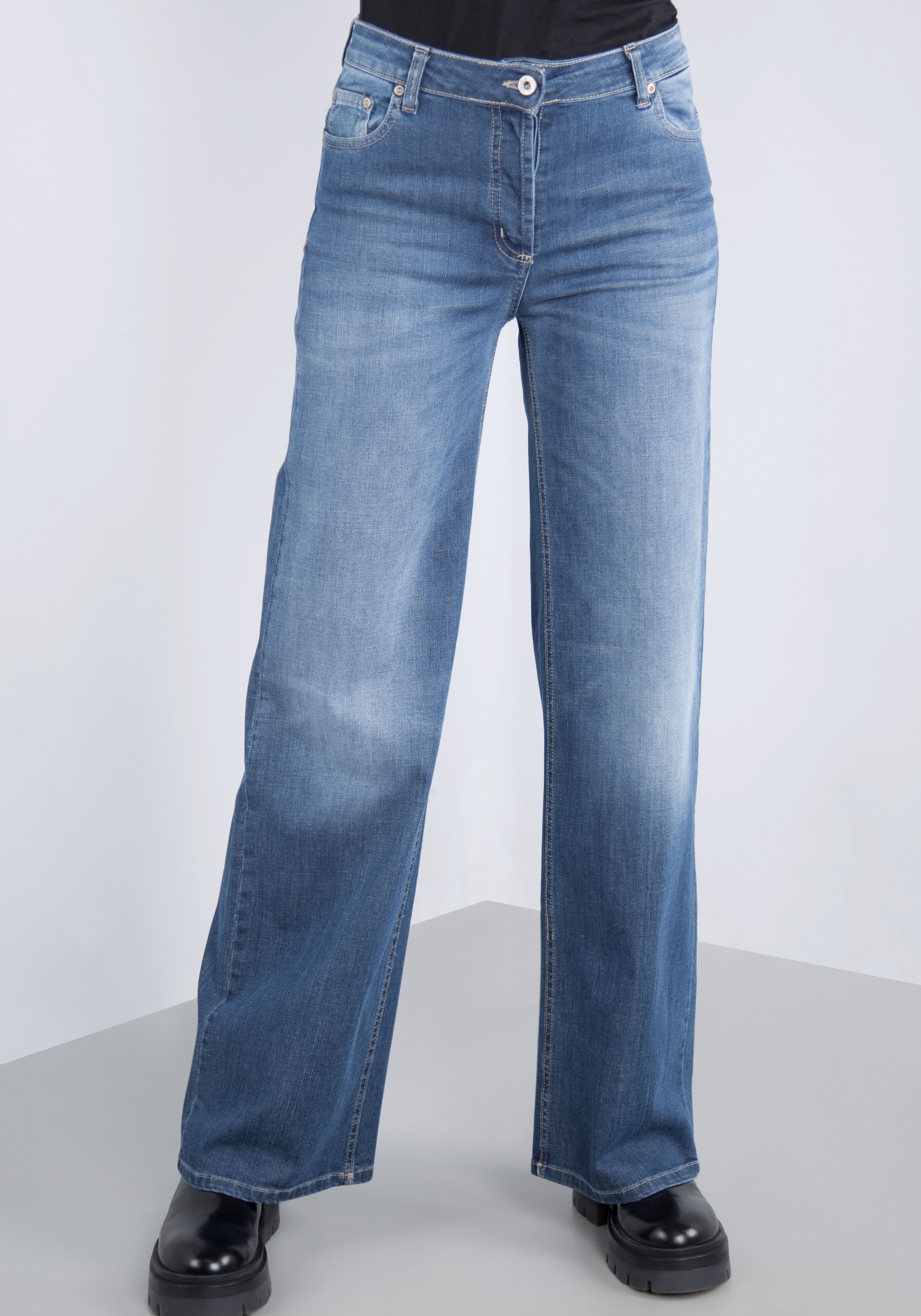 Please Jeans 5-Pocket-Jeans, mit weitem Bein