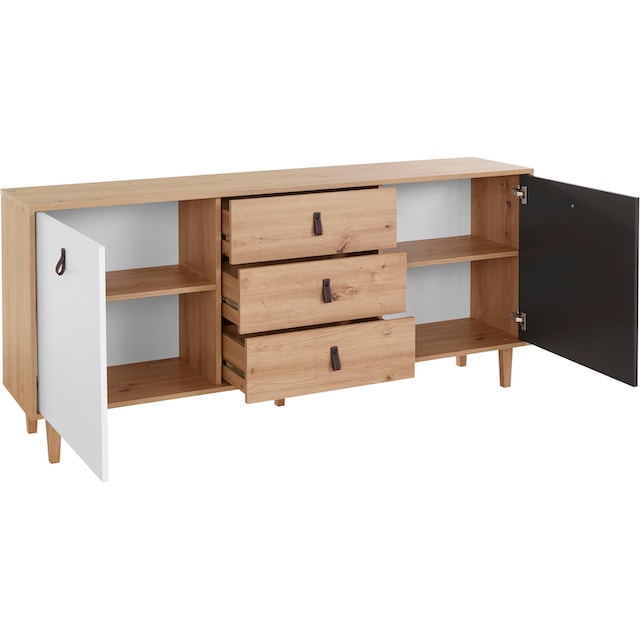 Homexperts Sideboard »Bristol«, Breite 120 cm oder 180 cm, mit massiven  Eichefüßen | BAUR