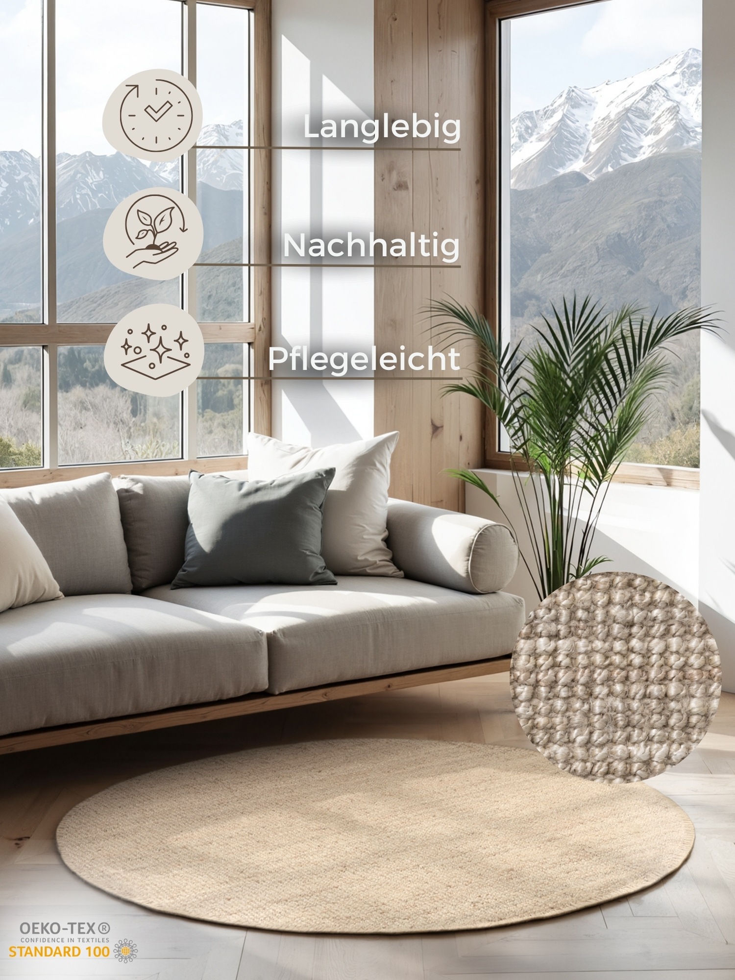 HANSE Home Teppich »Jaipur Juteteppich, als Läufer und in Rund«, rechteckig, 10 mm Höhe, 100% Naturfaser, Nachhaltig, Wohnzimmer, Esszimmer, Schlafzimmer, GRS