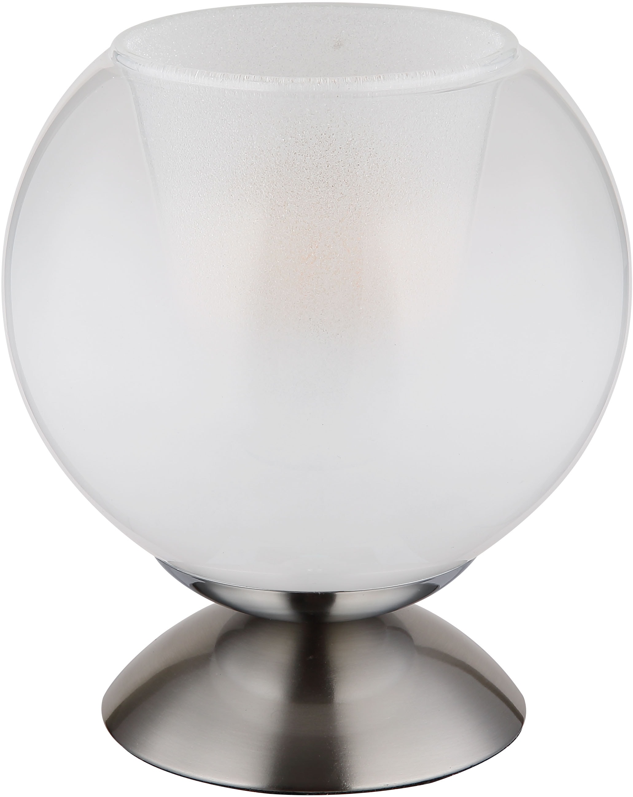 GLOBO LIGHTING Tischleuchte »BARRY«, Leuchtmittel E27 | ohne Leuchtmittel, Tischlampe/Metall/Glaskugel opal/Glaskristalle klar/ø: 180mm