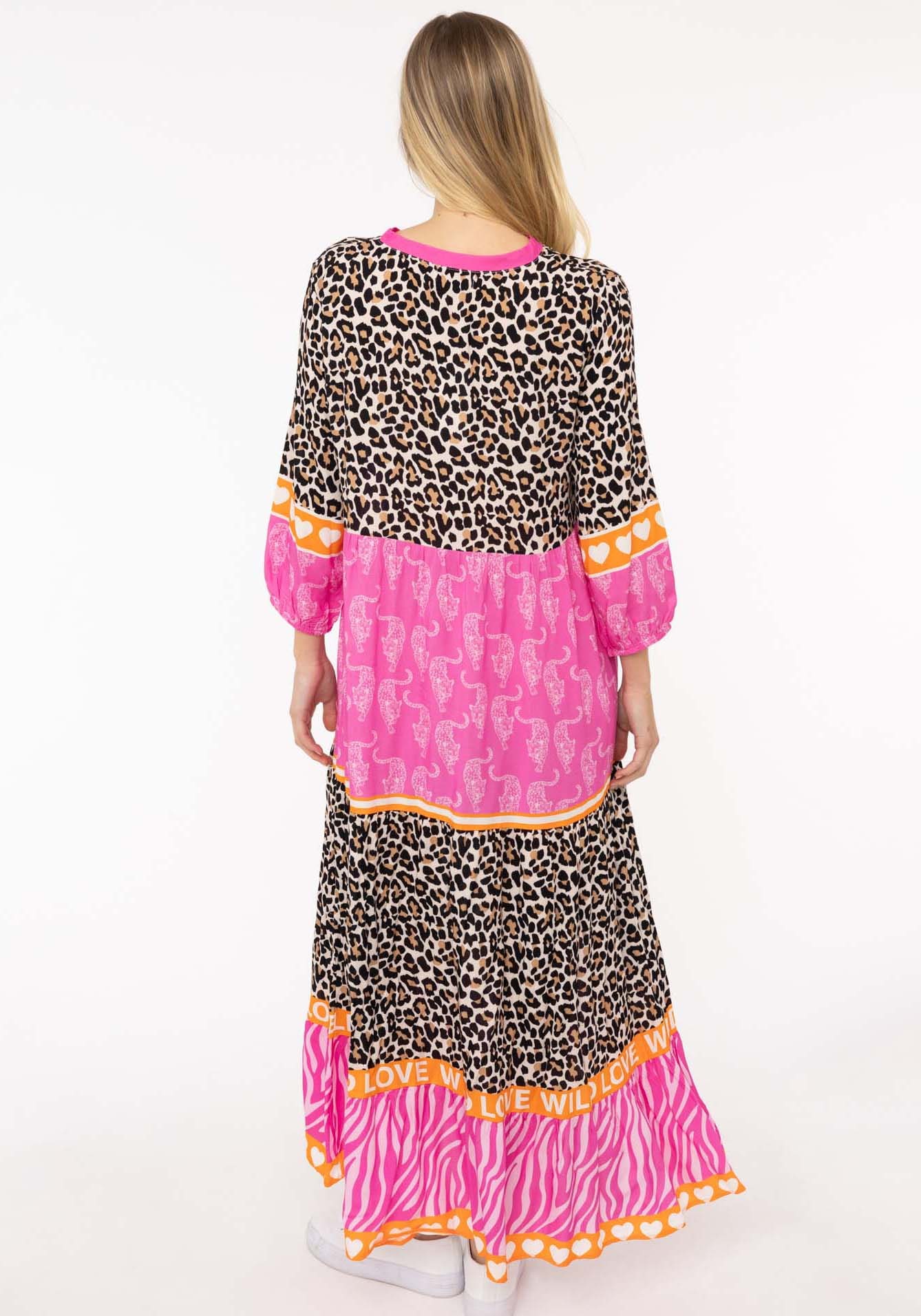 Zwillingsherz Maxikleid »"Wild Love"«, mit Leo, Zebra und Mustermix