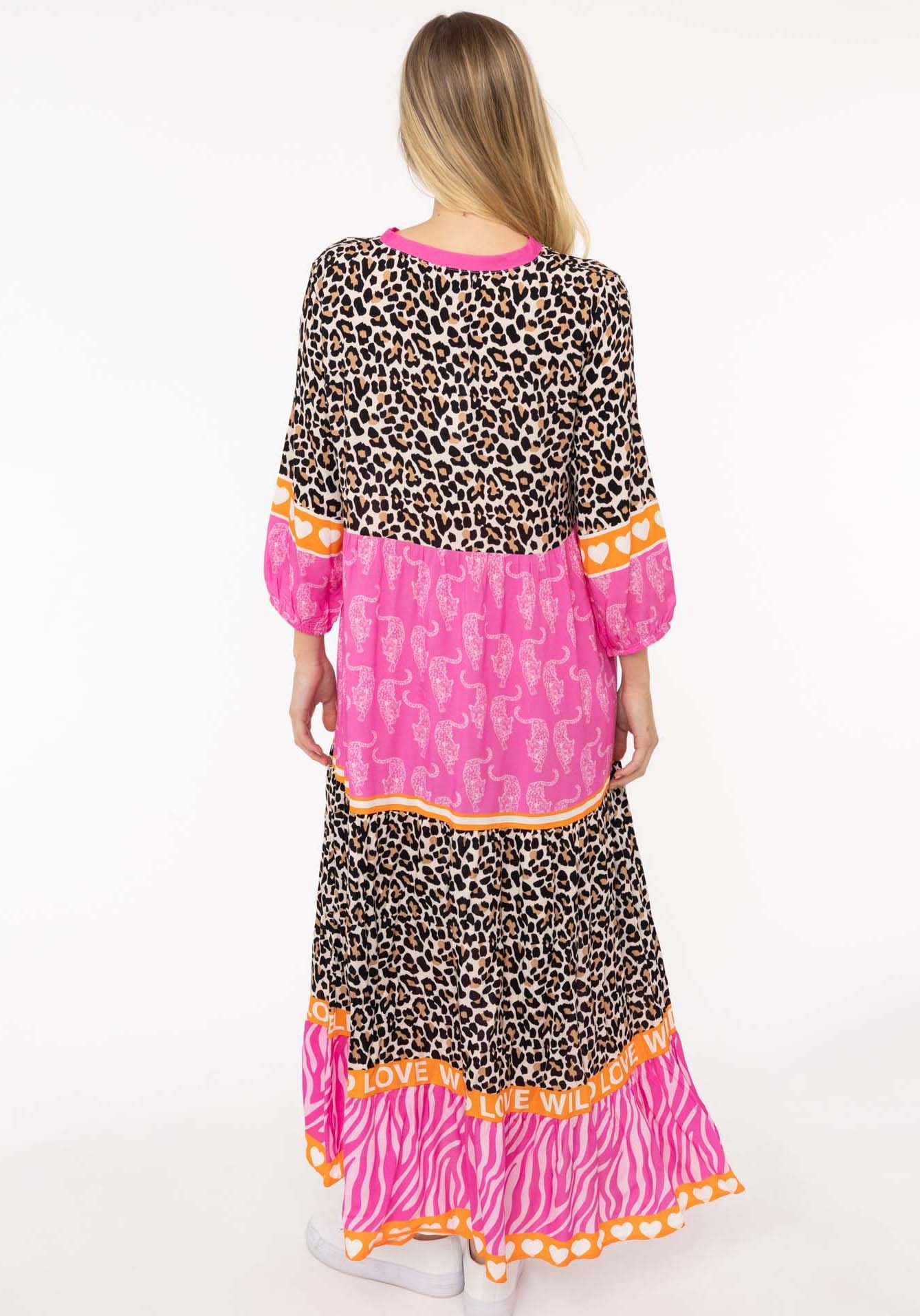 Zwillingsherz Maxikleid ""Wild Love"" Ohne Taschen mit Leo, Zebra und Muste günstig online kaufen