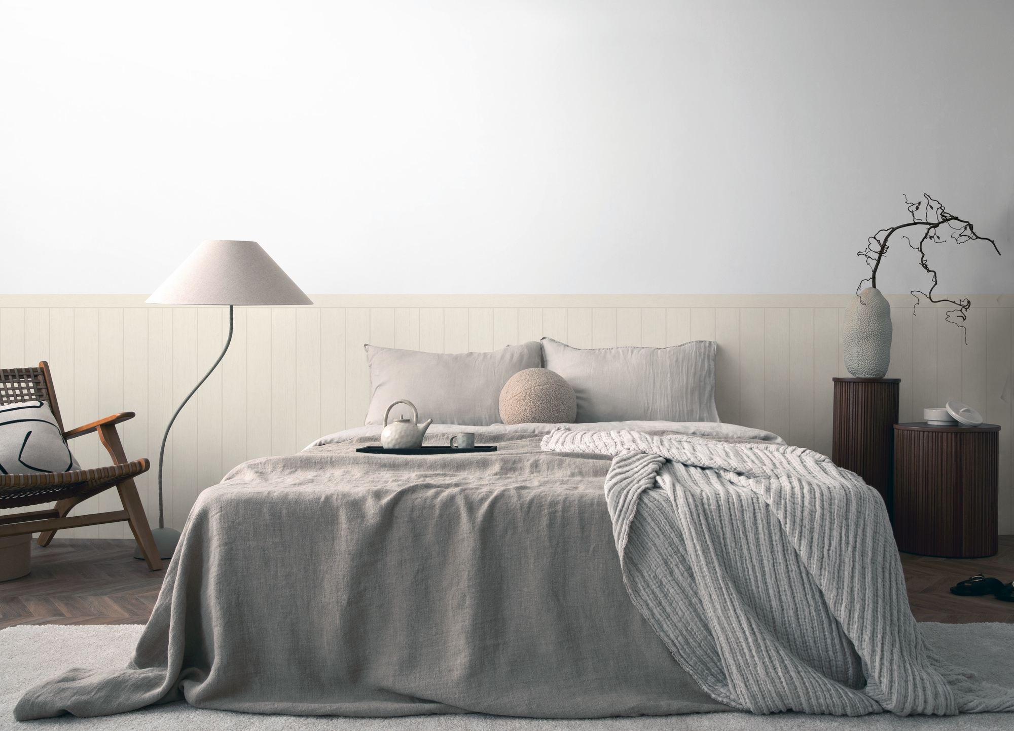 living walls Vliestapete »Wallpanel Tapete Wandpaneele Mustertapete Holzpaneele Natur« matt strukturiert Vliestapete Holz-Optik für Schlafzimmer Küche Wohnzimmer Wandpaneele