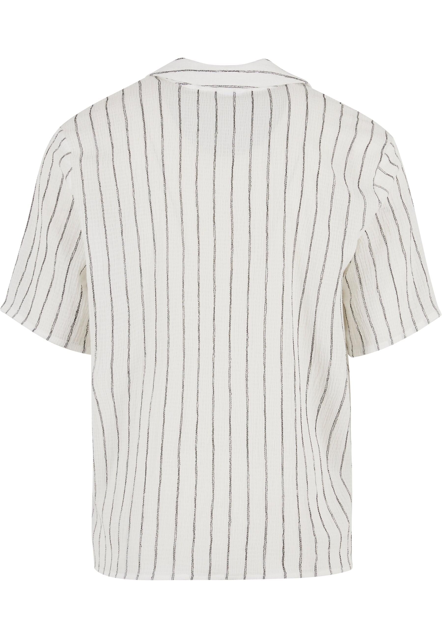 URBAN CLASSICS Langarmhemd »Urban Classics Striped Crinkle Resort Shirt«, (1 tlg.)