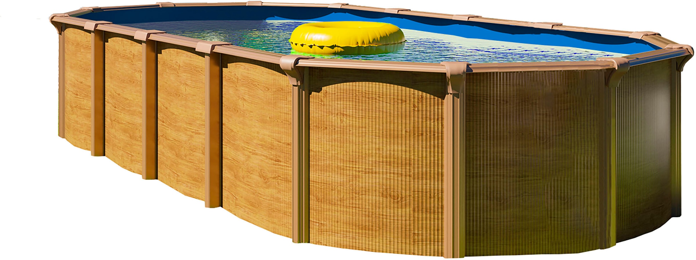 KWAD Ovalpool "Green line Evolution" 6,1x3,7x1,32 wood Folie in blau, sand oder grau erhältlich