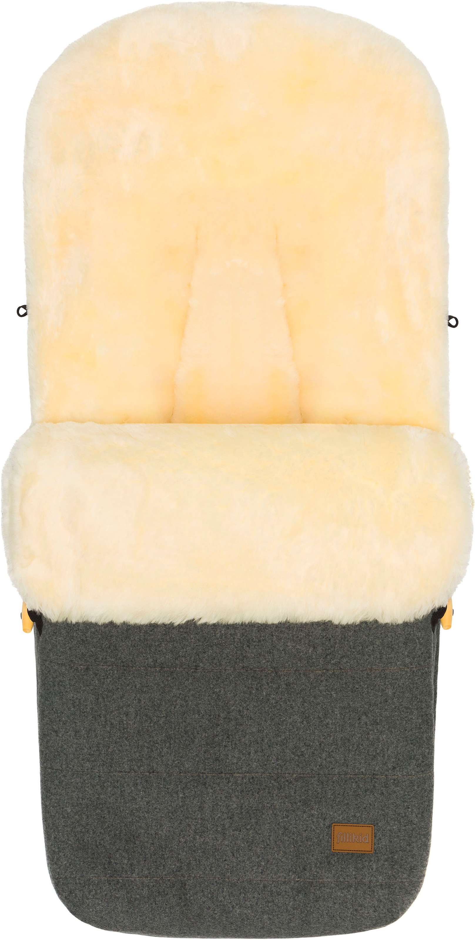 FILLIKID Kinder Fußsack "Bernina Wool, Winterfußsack", grau, Lammfell, Polyester, Fußsäcke