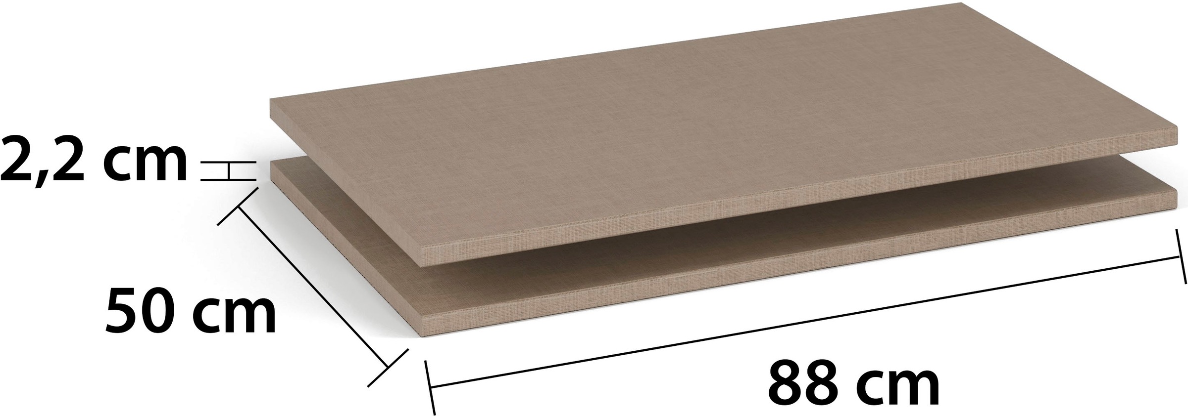 rauch Einlegeboden »Zubehör für Rauch-Schwebetürenschränke ORANGE« 2er-Set Breite 88 cm, Tiefe 50 cm