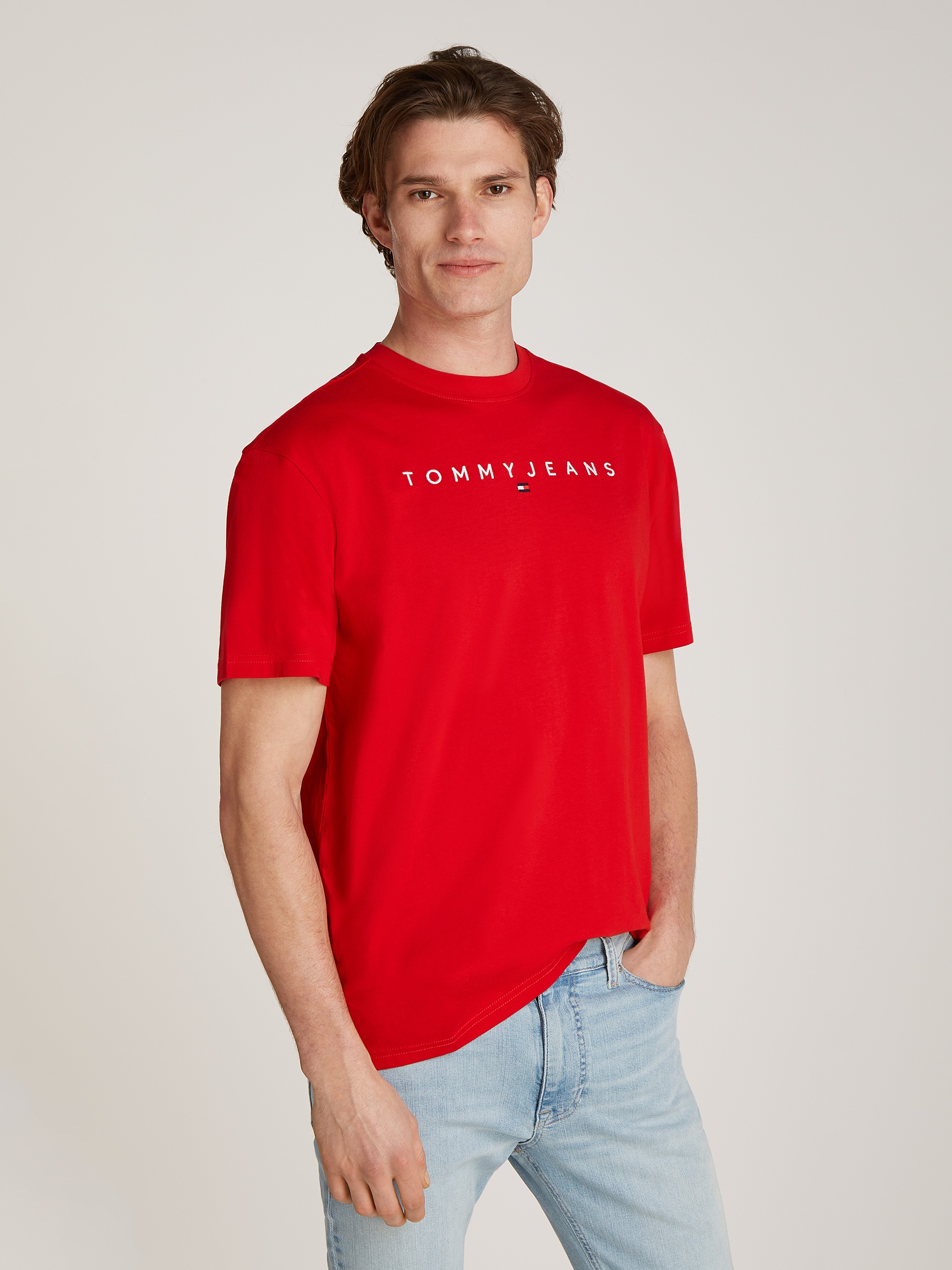 Tommy Jeans T-Shirt "TJM REG LINEAR LOGO TEE EXT", mit Markenlabel günstig online kaufen