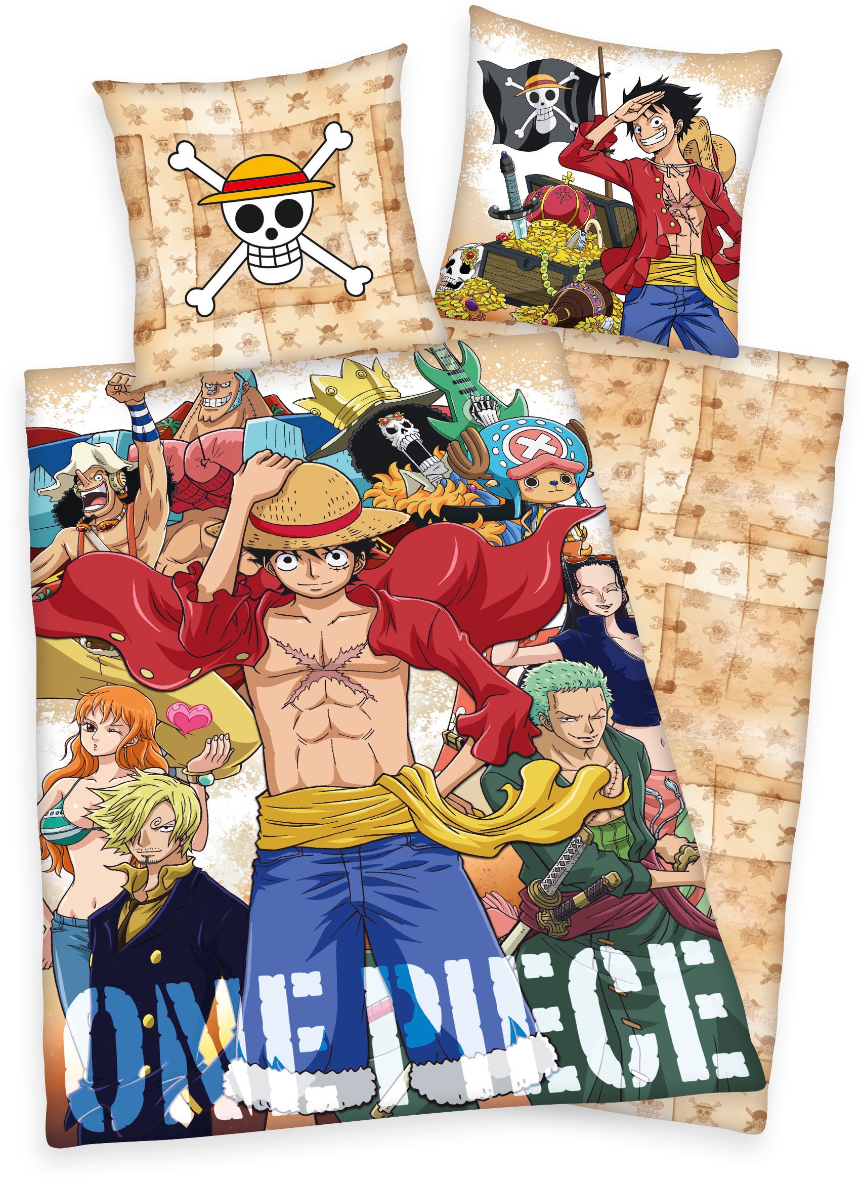 Wendebettwäsche "One Piece", mit tollem One Piece-Motiv