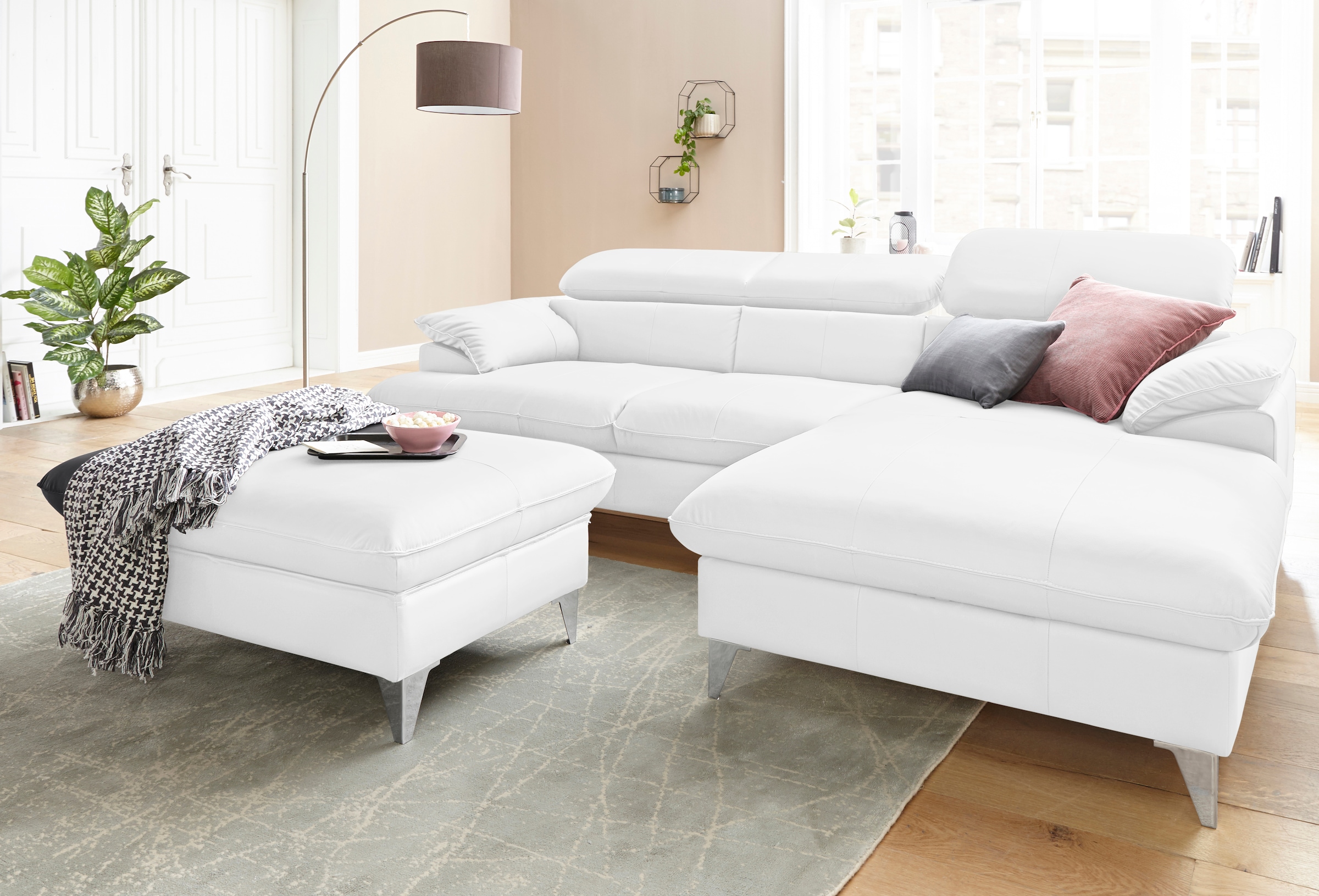 COTTA Ecksofa »Caluso L-Form«, inklusive Kopfteilverstellung, wahlweise mit Bettfunktion