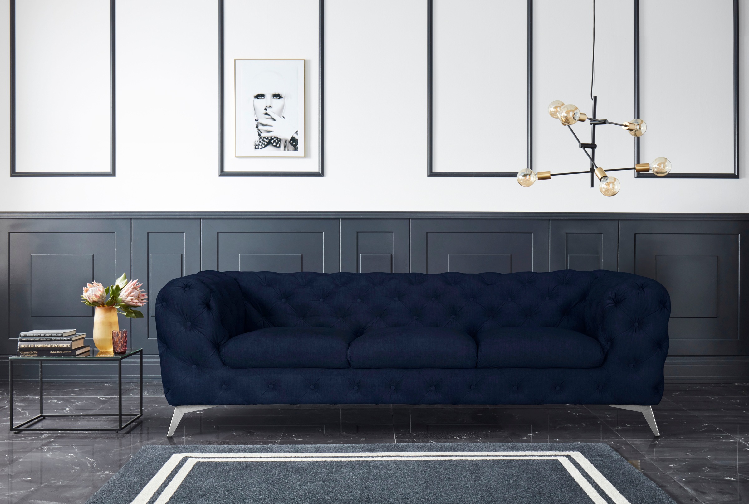 Home affaire Chesterfield-Sofa "Glynis" aufwändige Knopfheftung, moderne Ch günstig online kaufen