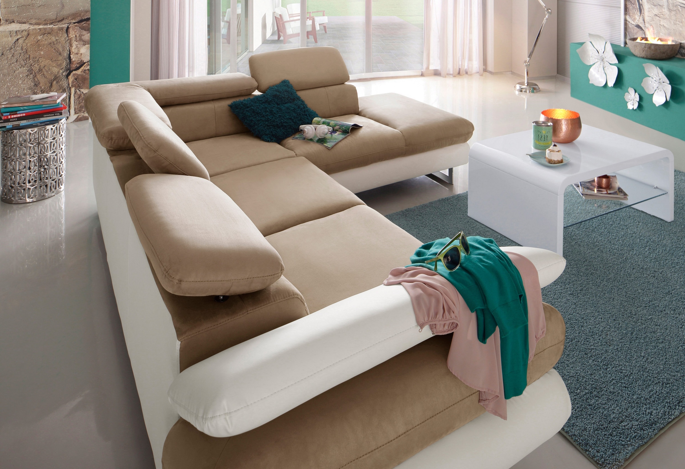 COTTA Ecksofa "Solution L-Form" mit Arm- & Kopfteilverstellung, wahlweise m günstig online kaufen