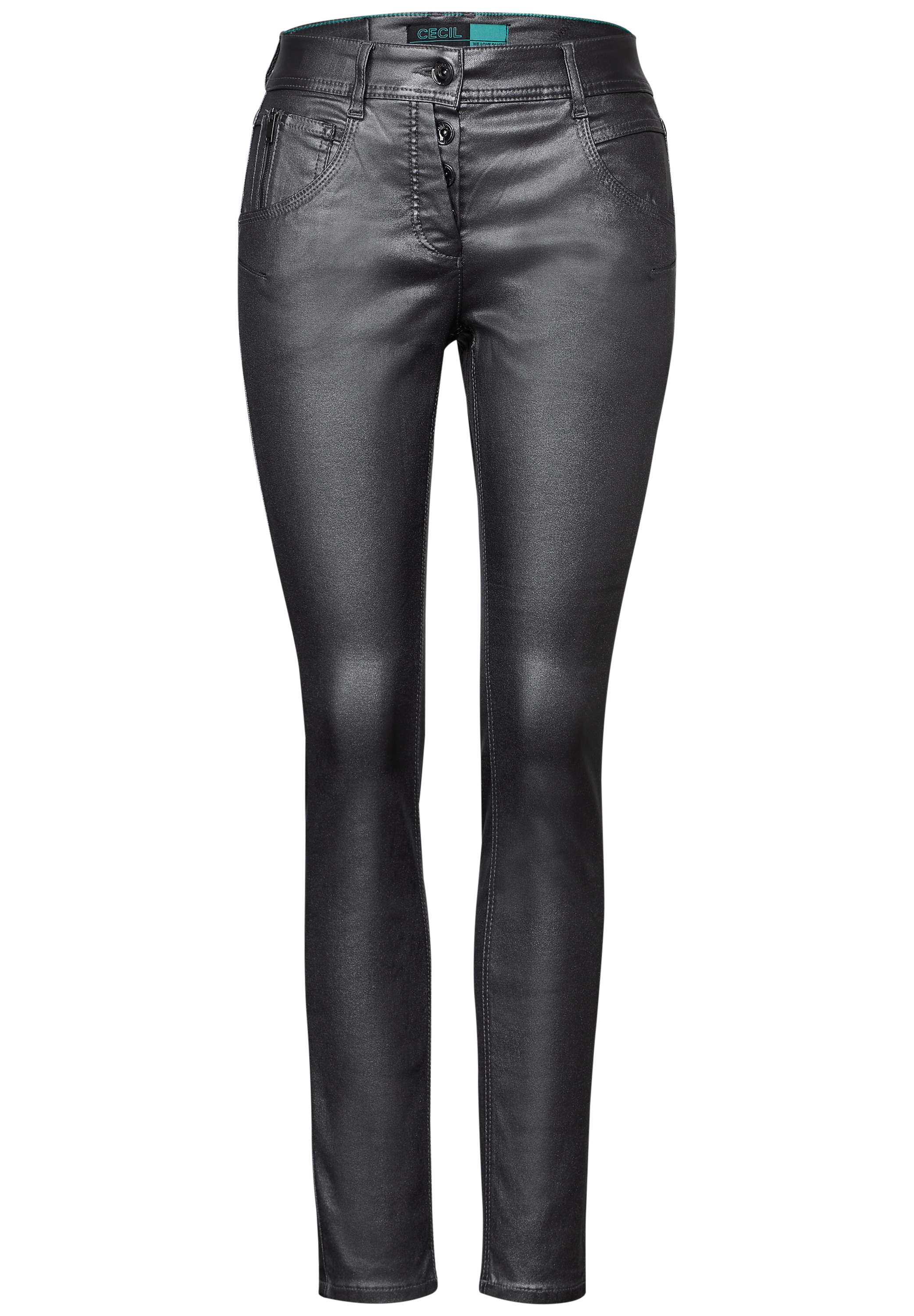 STREET ONE Lederimitathose, 5-Pocket-Style