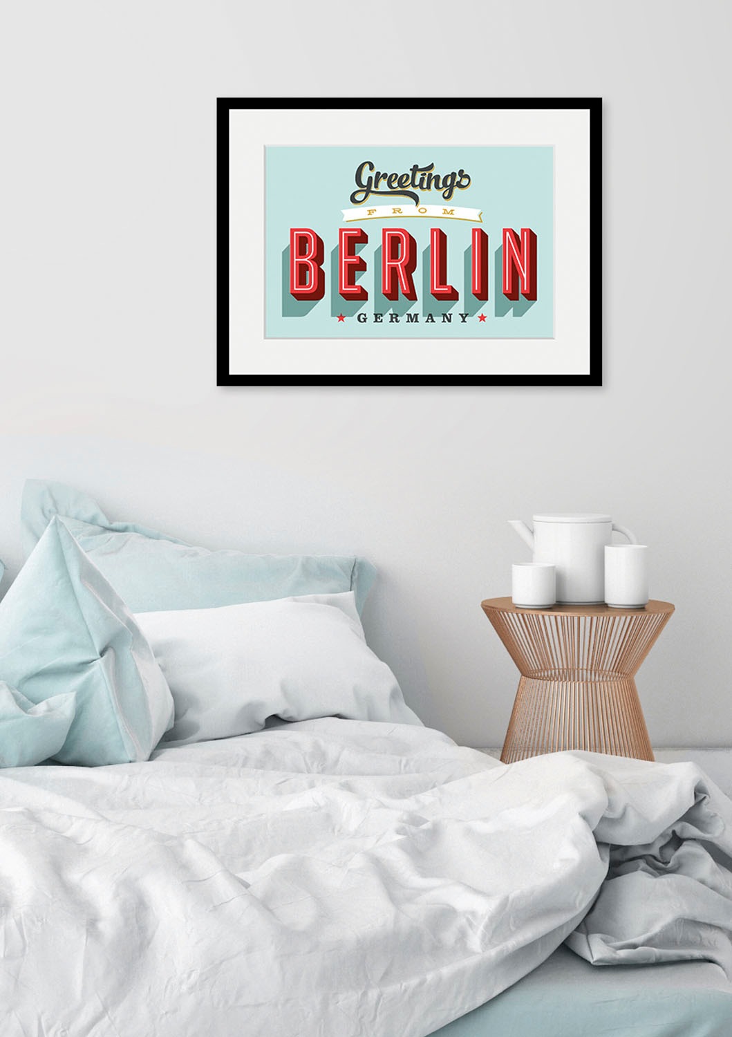 queence Bild "Greetings from Berlin", Städte-Schriftzug-Deutschland-Stadt-B günstig online kaufen