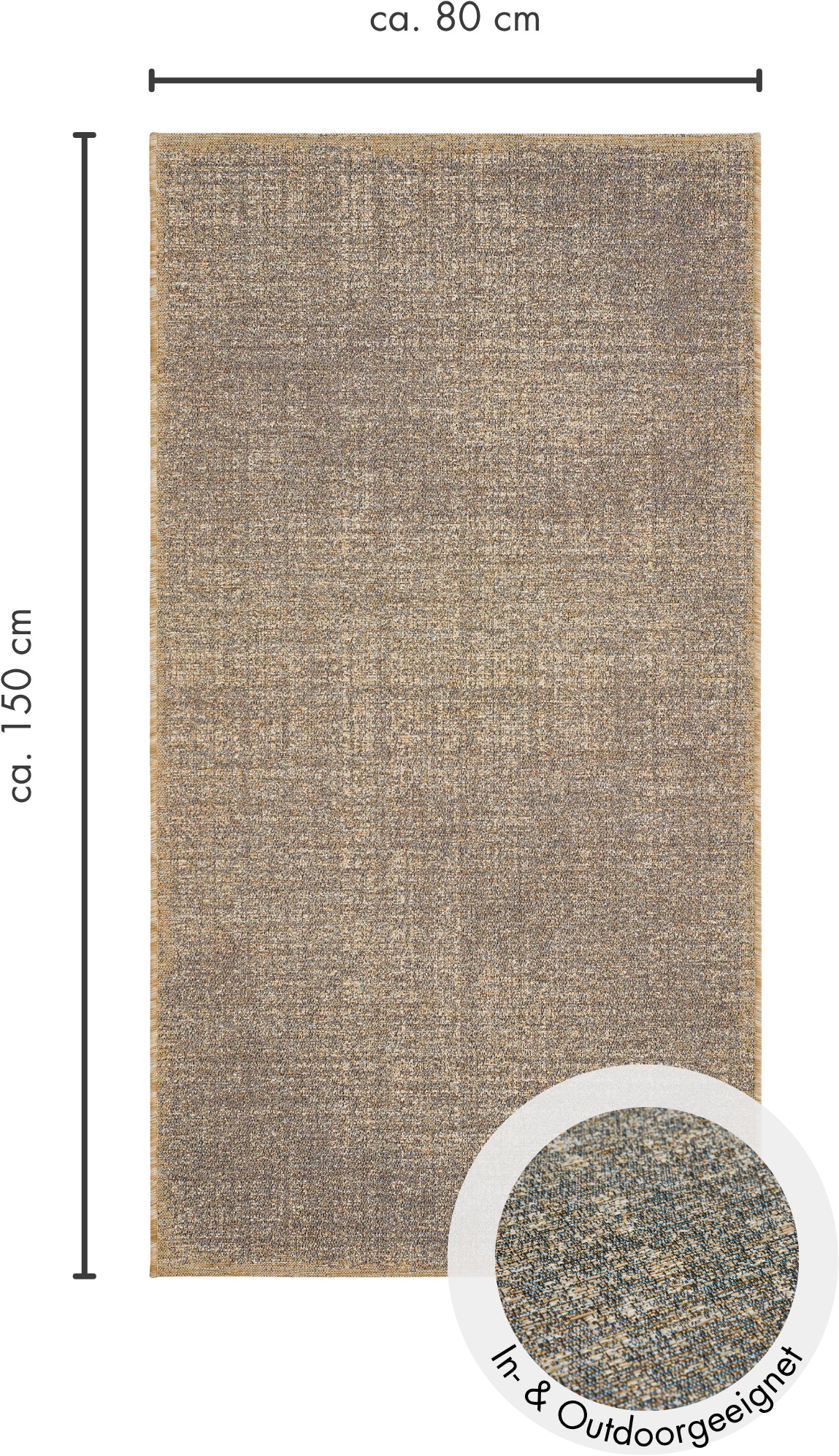 LUXOR living Teppich »Patio, Made in Belgium« rechteckig 3 mm Höhe Kurzflor, meliert, In- und Outdoor geeignet, für Balkon & Terrasse