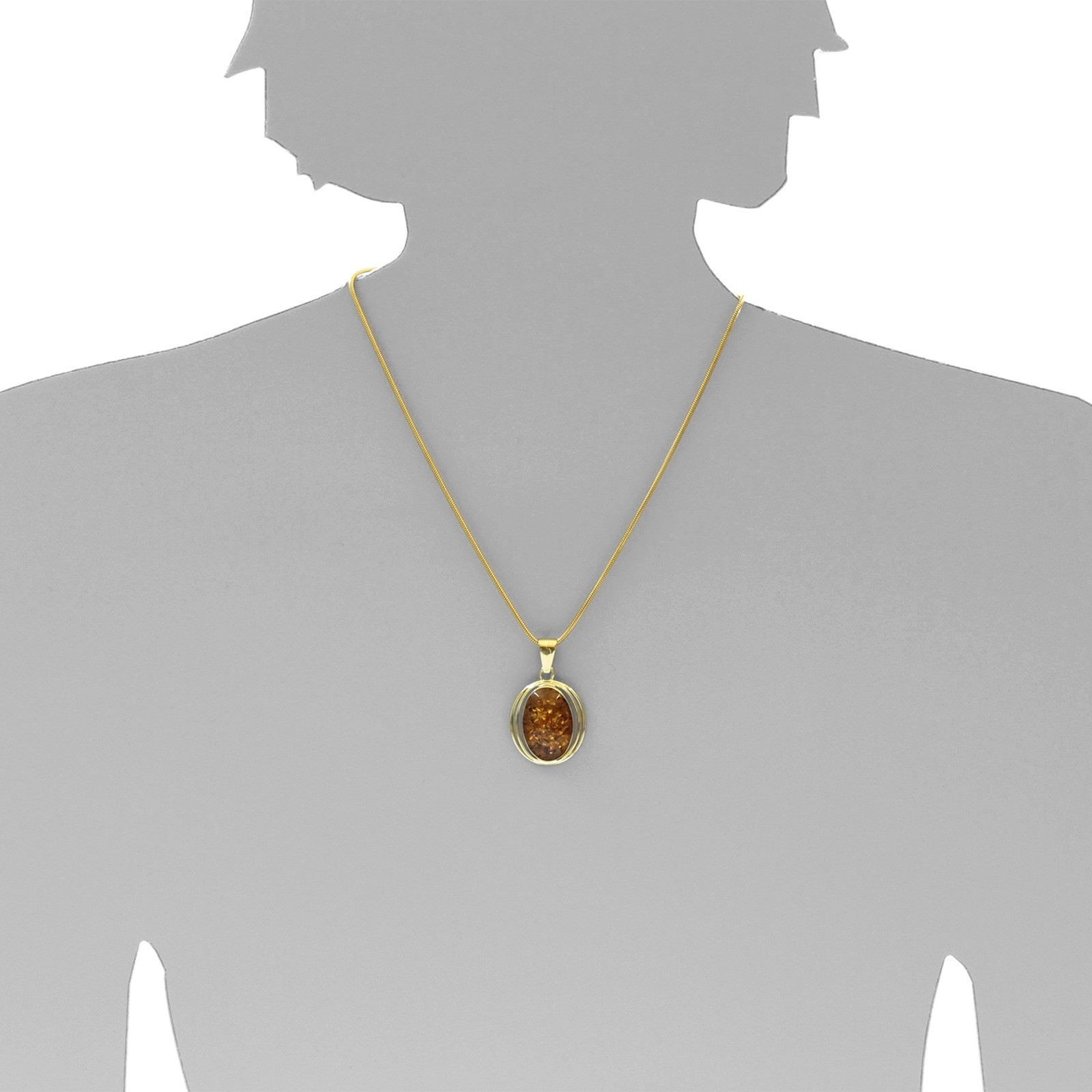 OSTSEE-SCHMUCK Kette und Anhänger Set »- Luisa - Gold 333/000 - Bernstein«
