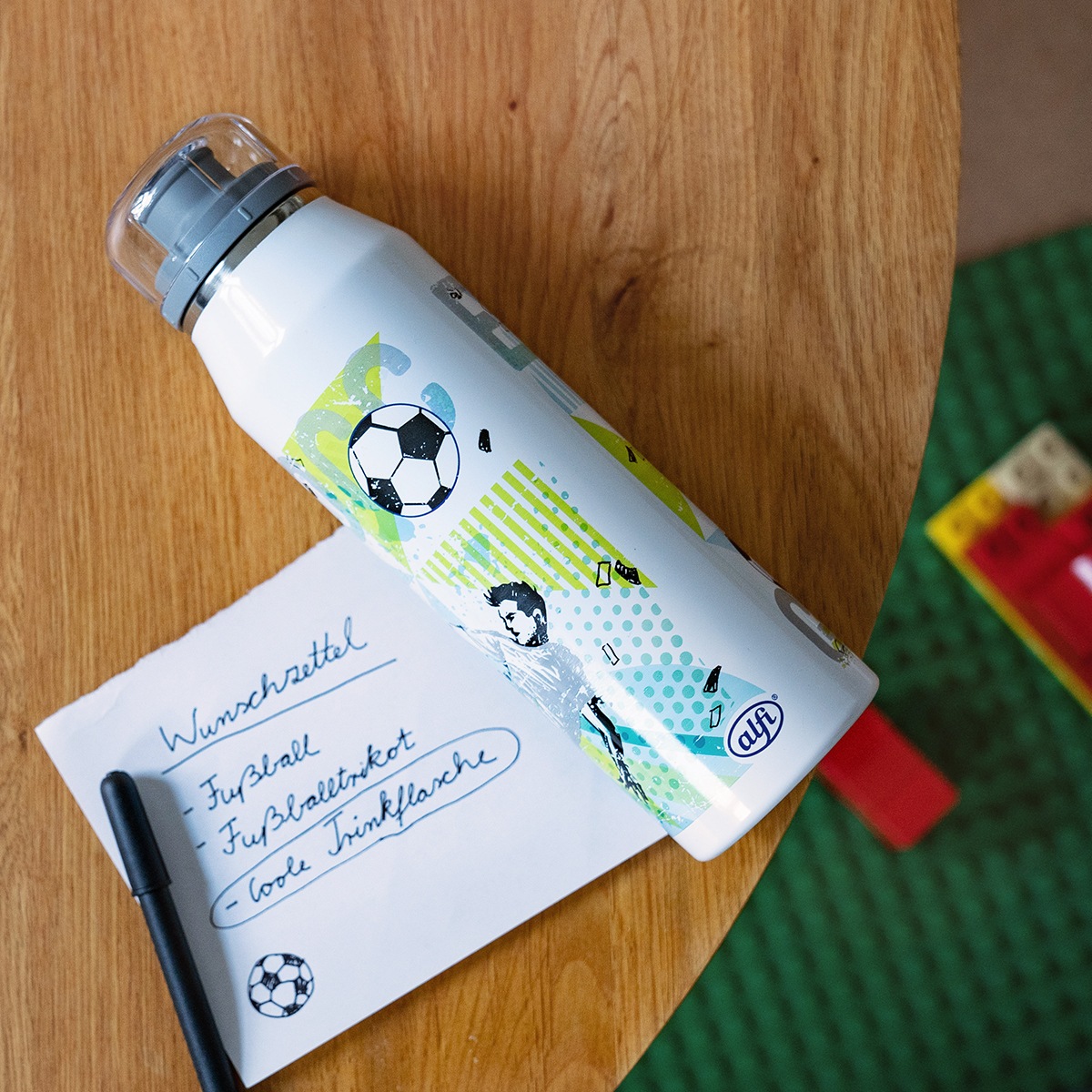 Alfi Isolierflasche »KIDS ISO BOTTLE, Edelstahlkörper, spülmaschinenfest«, (1 tlg.), 12h heiß & 24h kalt, Trinköffnung mit konsistentem Trinkfluss