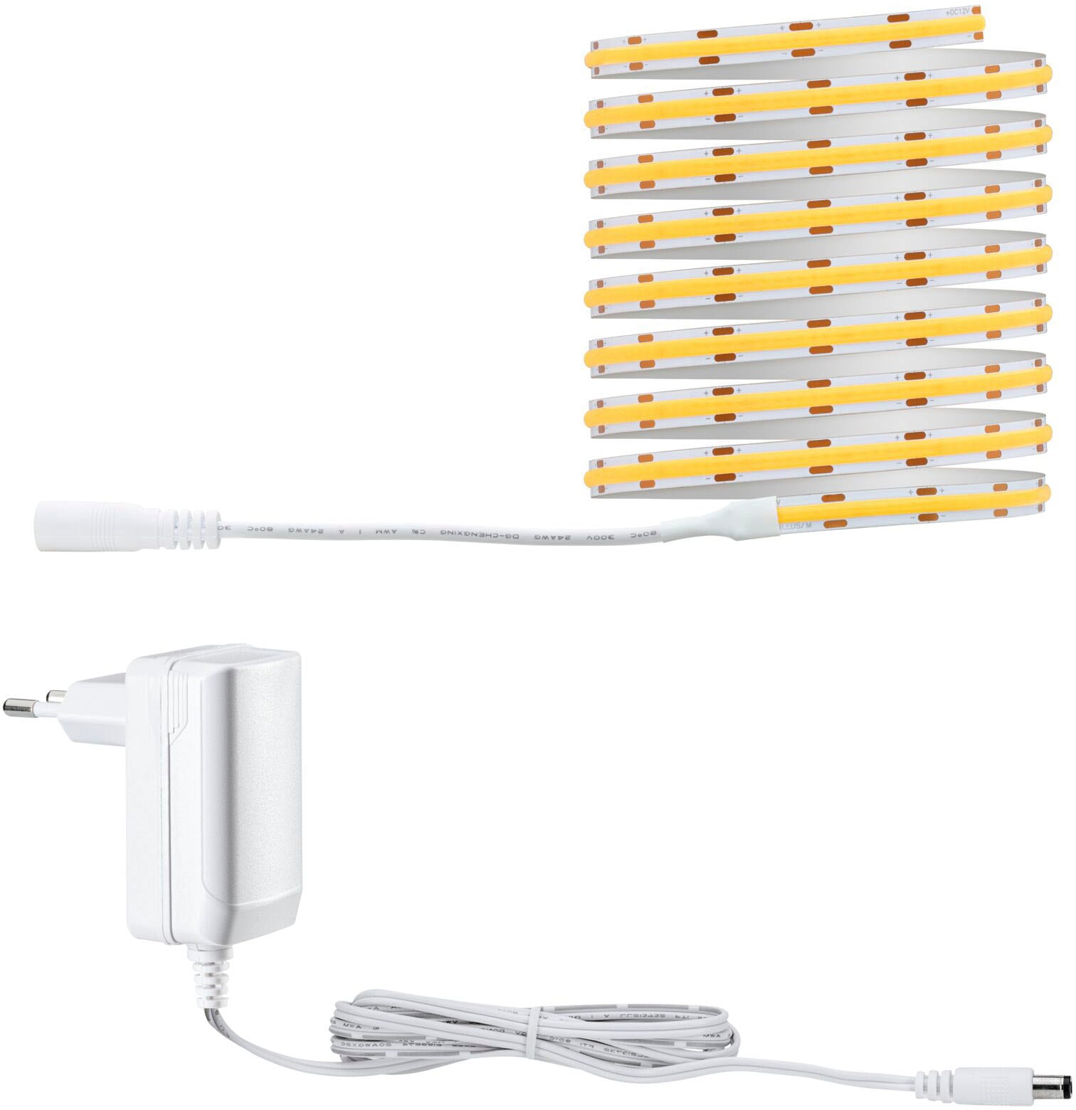 PAULMANN LED-Streifen "SimpLED Full-Line COB Basisset Warmweiß 3000K", Dioden 1.152 Stk. Flammen 1 Stk., Gesamtlänge 3m, weiß, Küche, Lichterketten