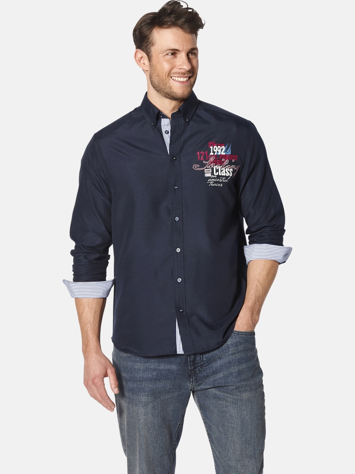 Babista Langarmhemd "Hemd LUCIDORO" 1 Stk. mit Kontrastbesätzen günstig online kaufen