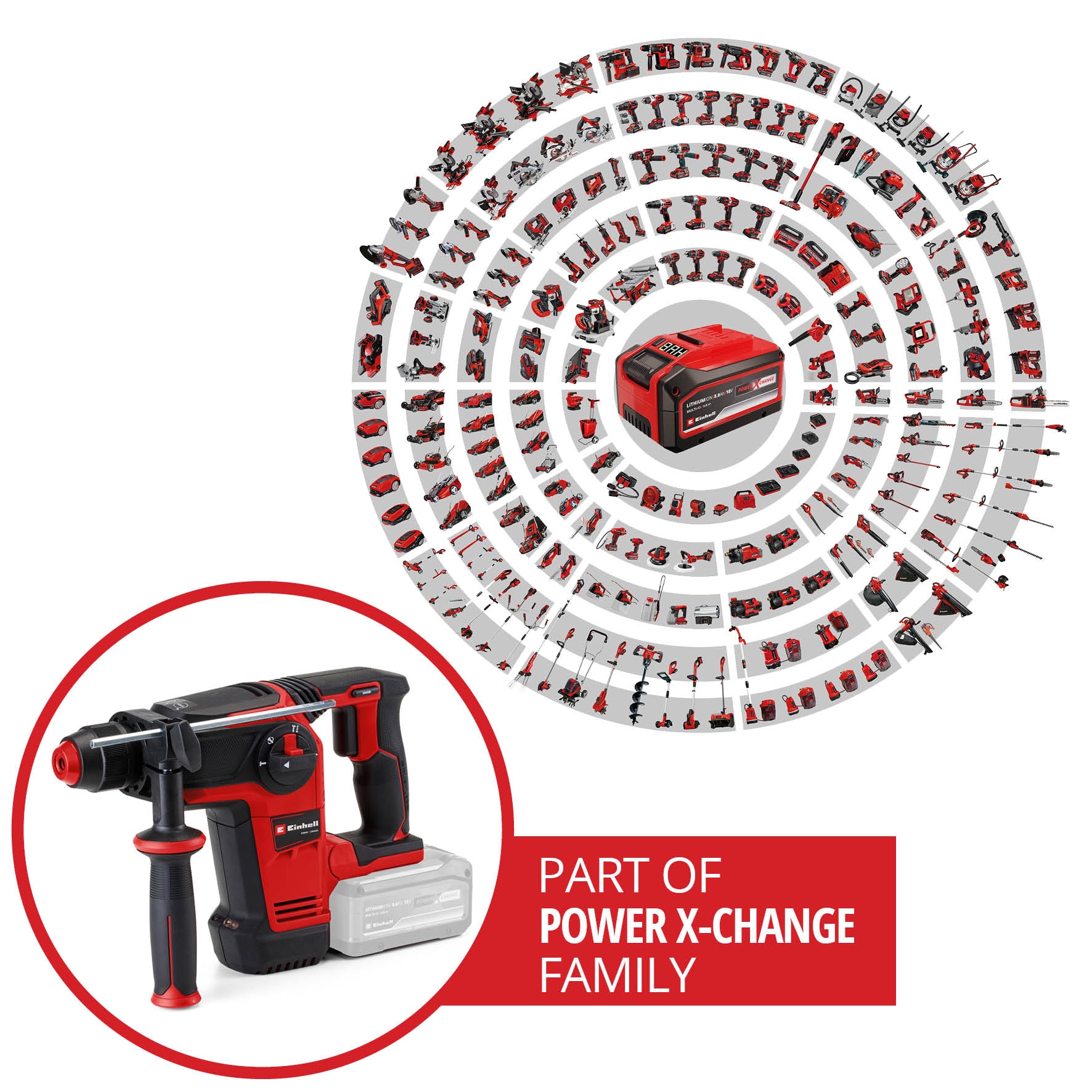 Einhell Akku-Bohrhammer »TP-HD 18/26 Li BL - Solo«, Power X-Change, ohne Akku und Ladegerät, Inkl. Aufbewahrungskoffer