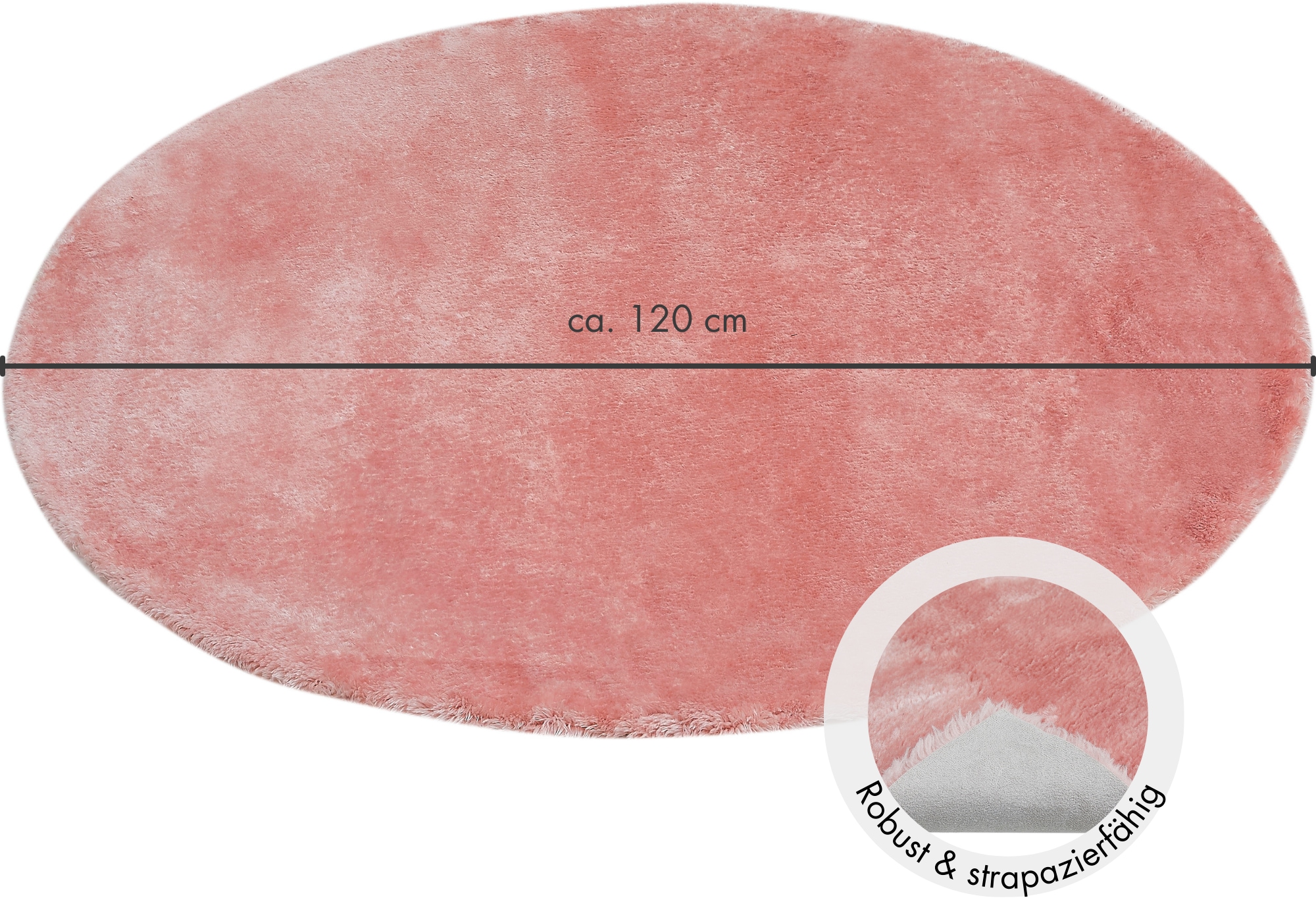 Andiamo Fellteppich »Lamm Fellimitat«, rund, 20 mm Höhe, Kunstfell, sehr weicher Flor, waschbar