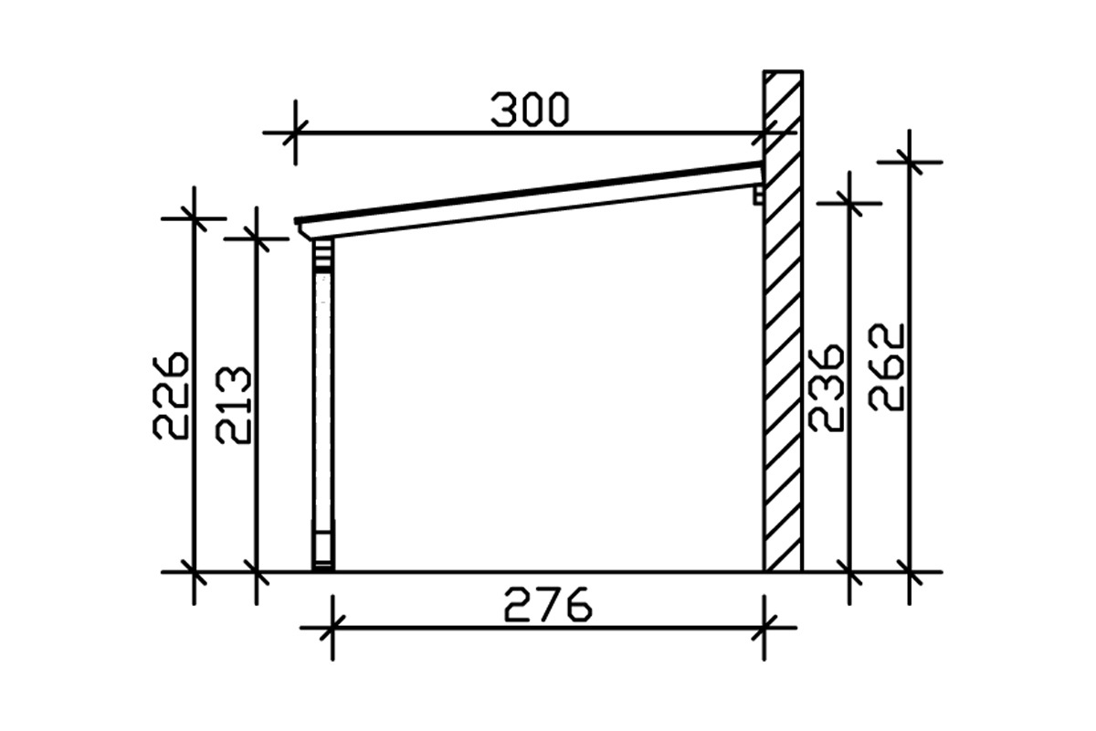 Skanholz Anlehncarport »Eifel«, Leimholz-Nordisches Fichtenholz, 276 cm, dunkelgrau